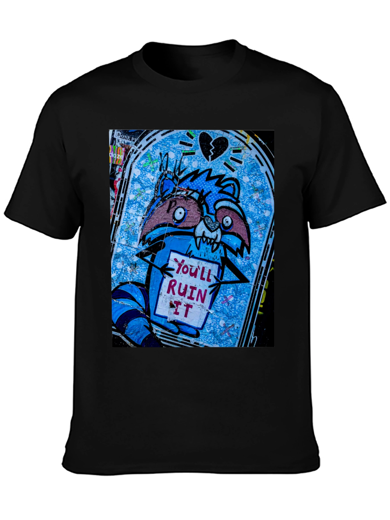 Ruin It Raccoon T-Shirt - Graffiti Style Tee