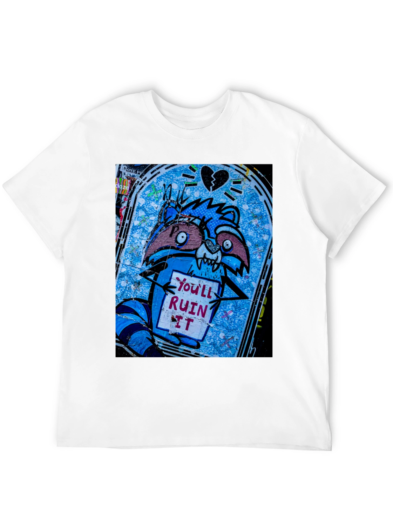 Ruin It Raccoon T-Shirt - Graffiti Style Tee