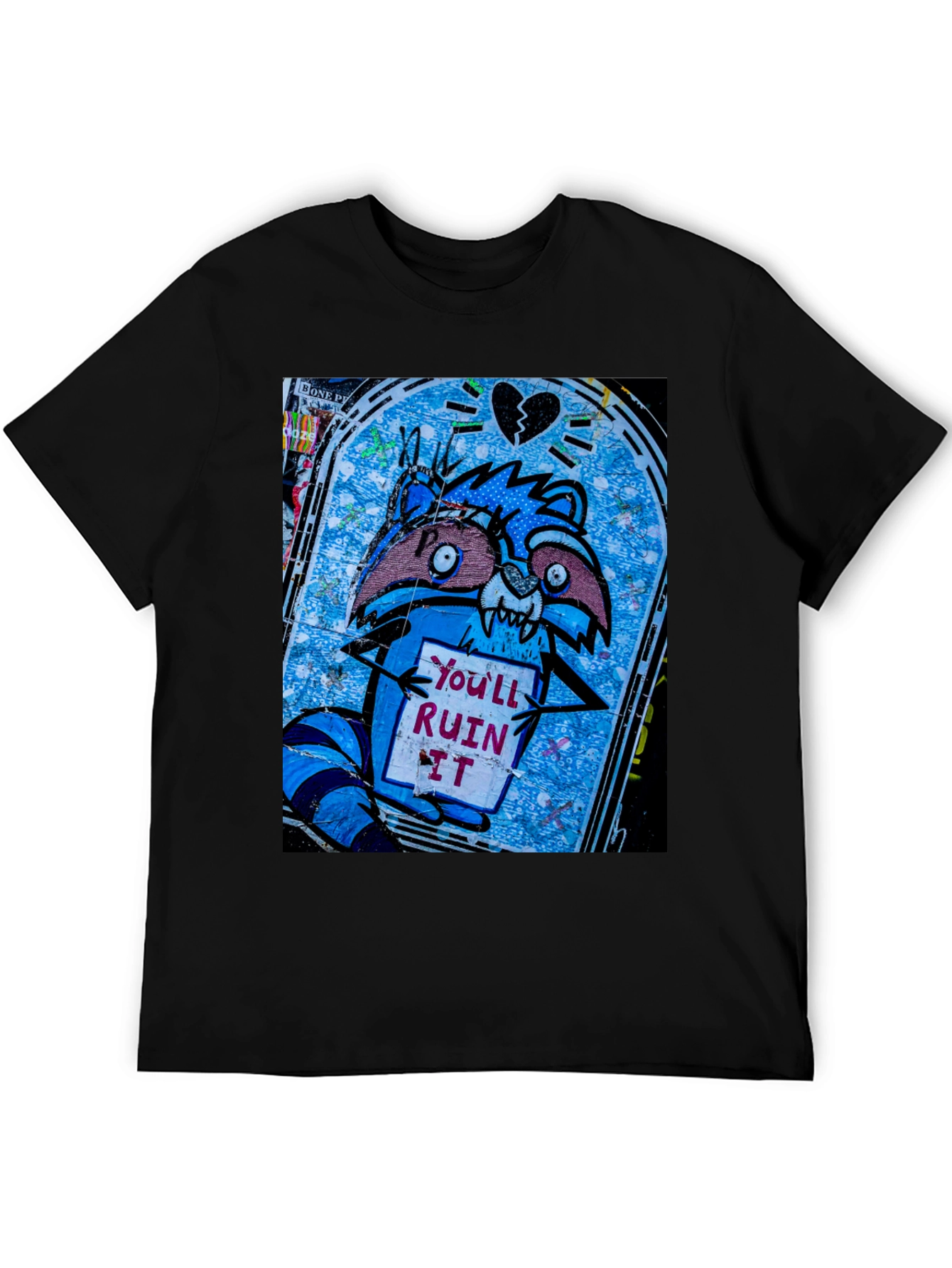 Ruin It Raccoon T-Shirt - Graffiti Style Tee