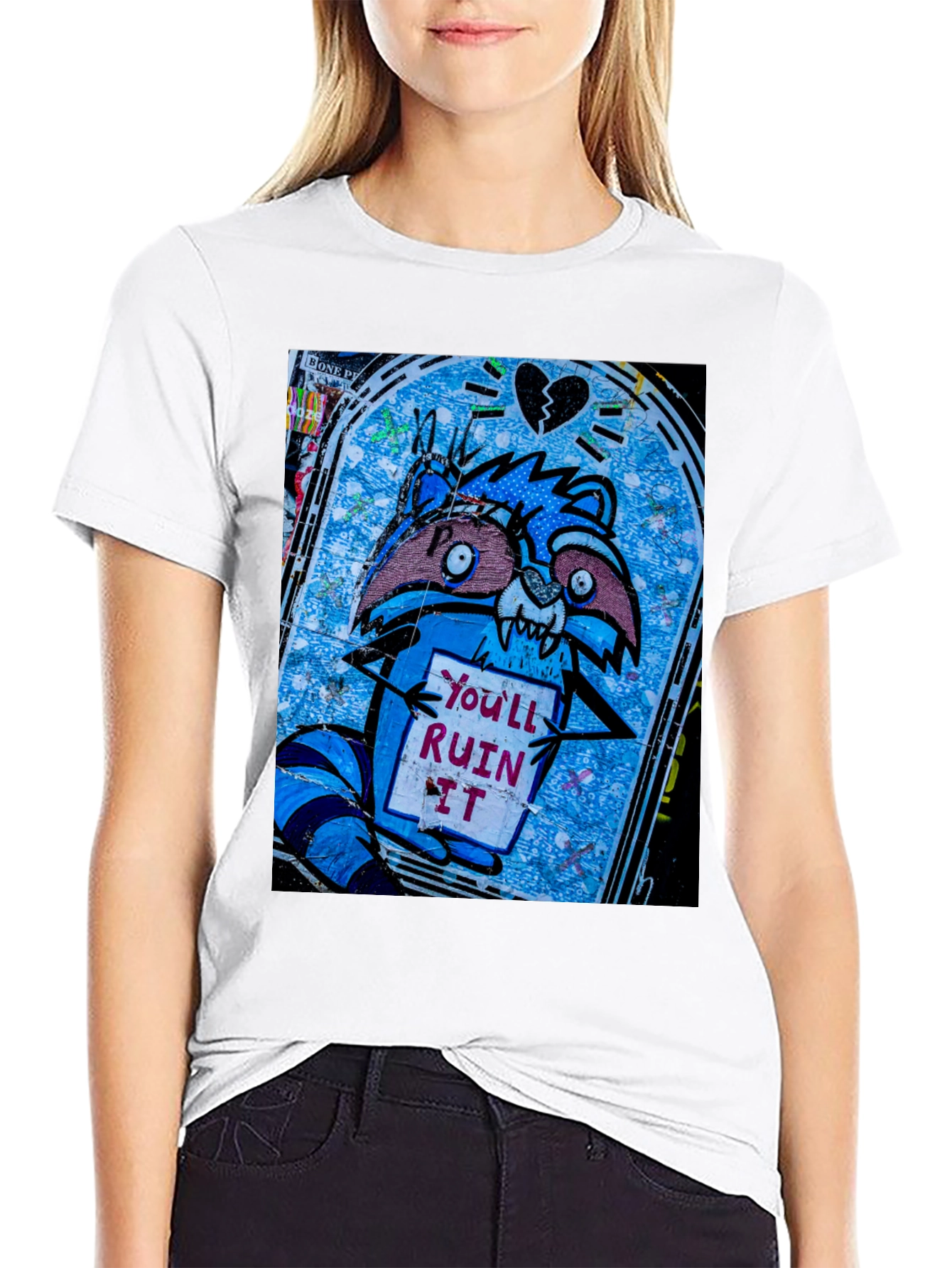 Ruin It Raccoon T-Shirt - Graffiti Style Tee