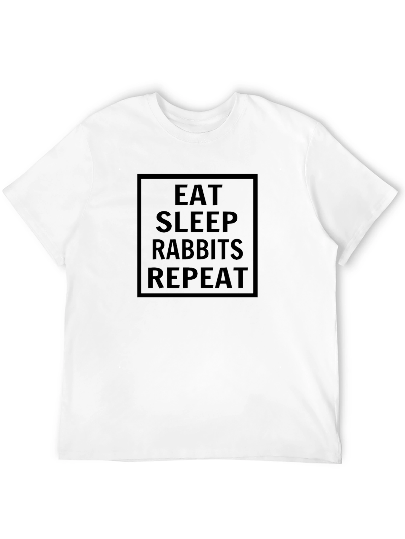 Eat Sleep Rabbits Repeat Black Graphic Tee
