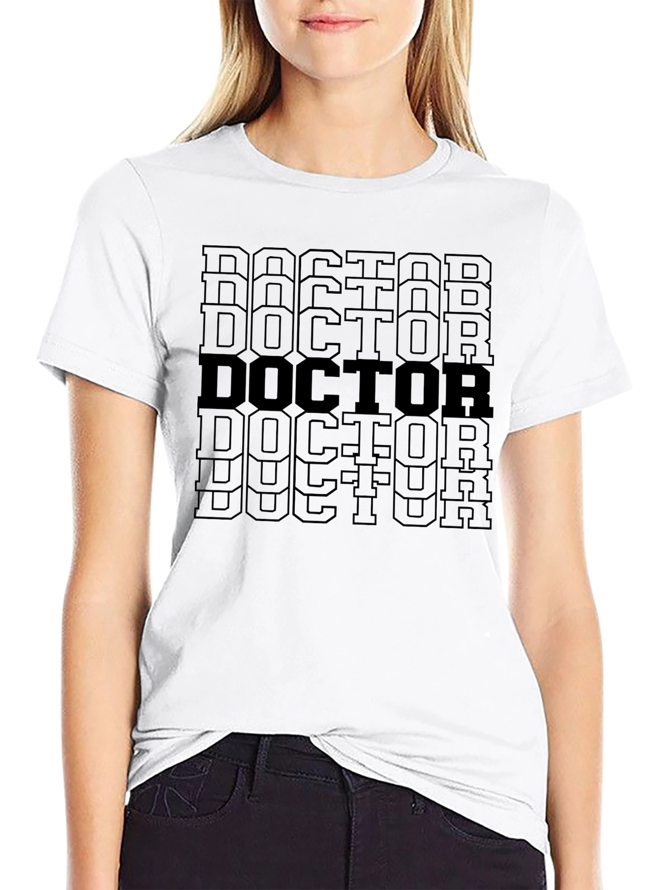 Doctor Text Graphic Black T-Shirt