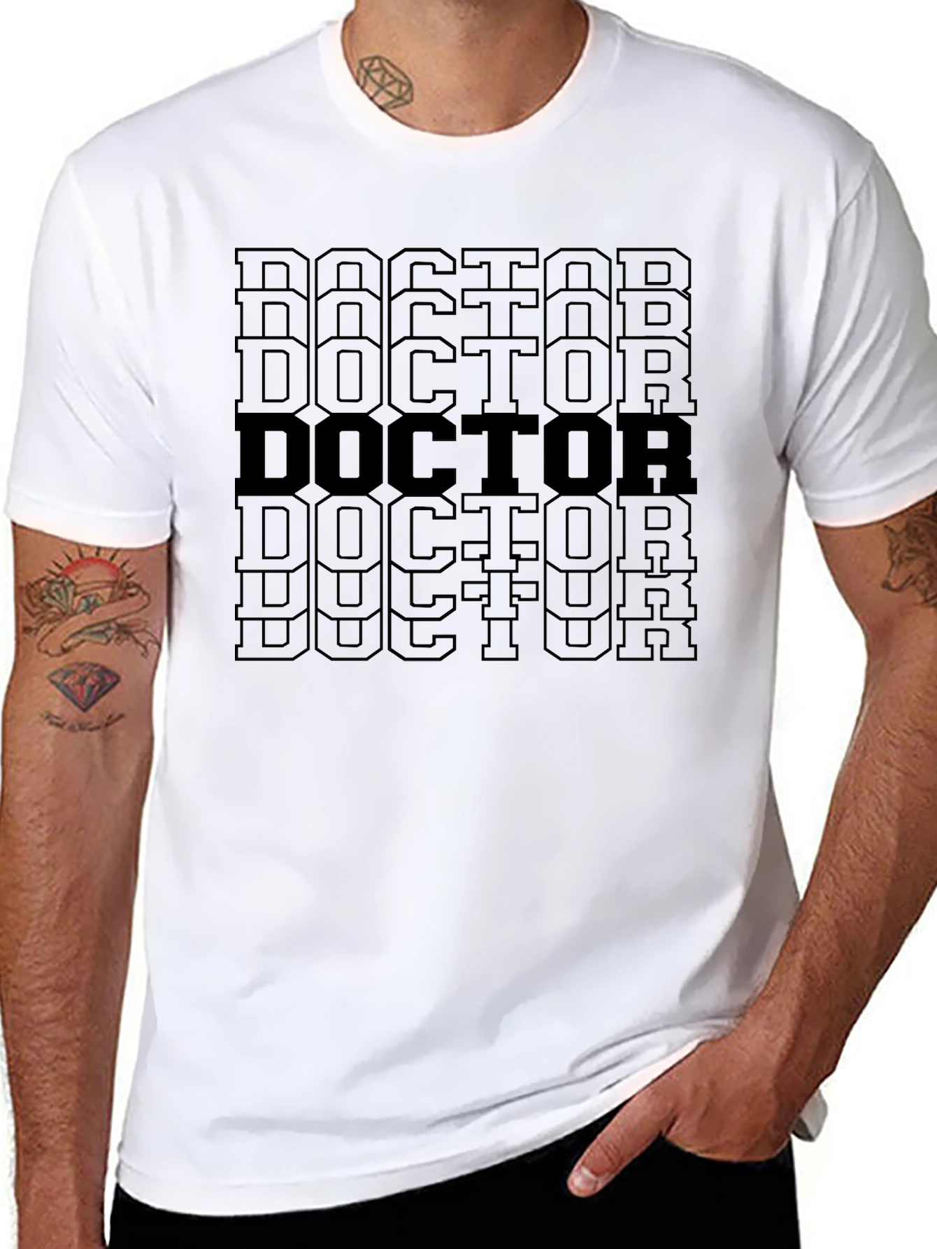 Doctor Text Graphic Black T-Shirt