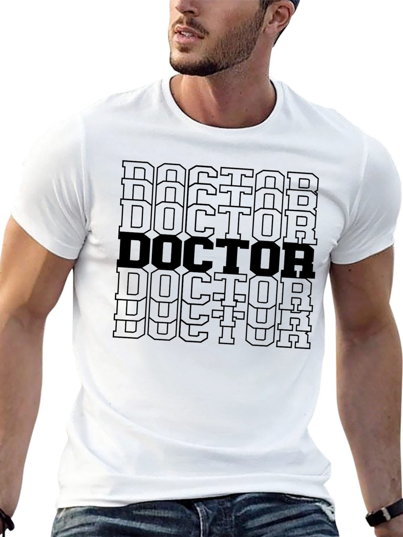 Doctor Text Graphic Black T-Shirt