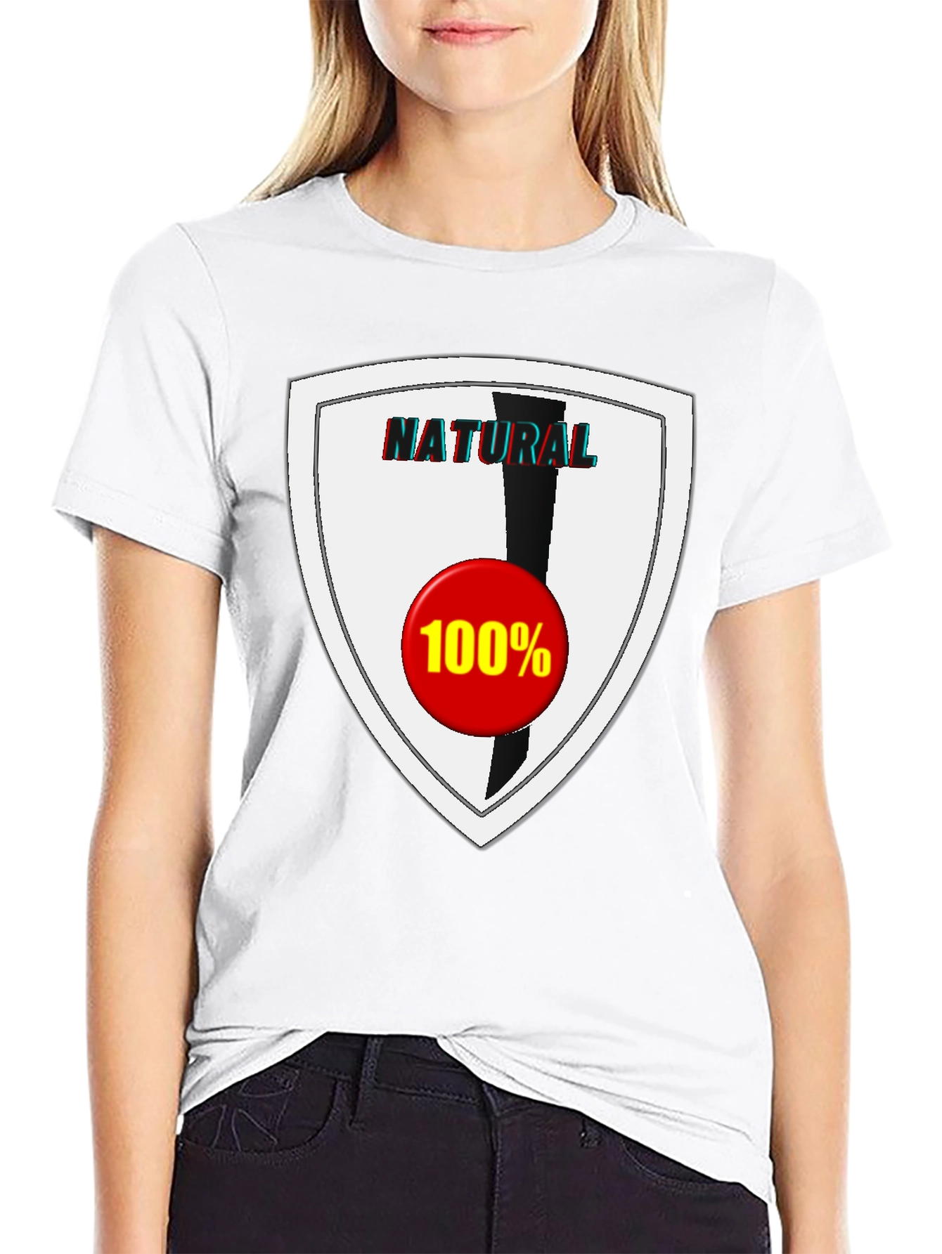 Natural 100% Graphic Tee - Stylish & Comfortable