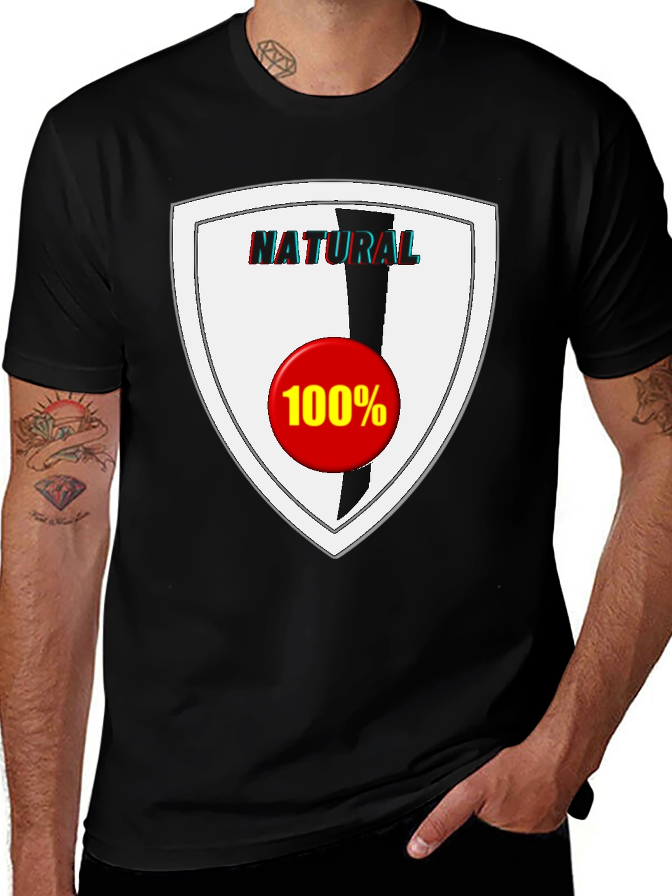 Natural 100% Graphic Tee - Stylish & Comfortable
