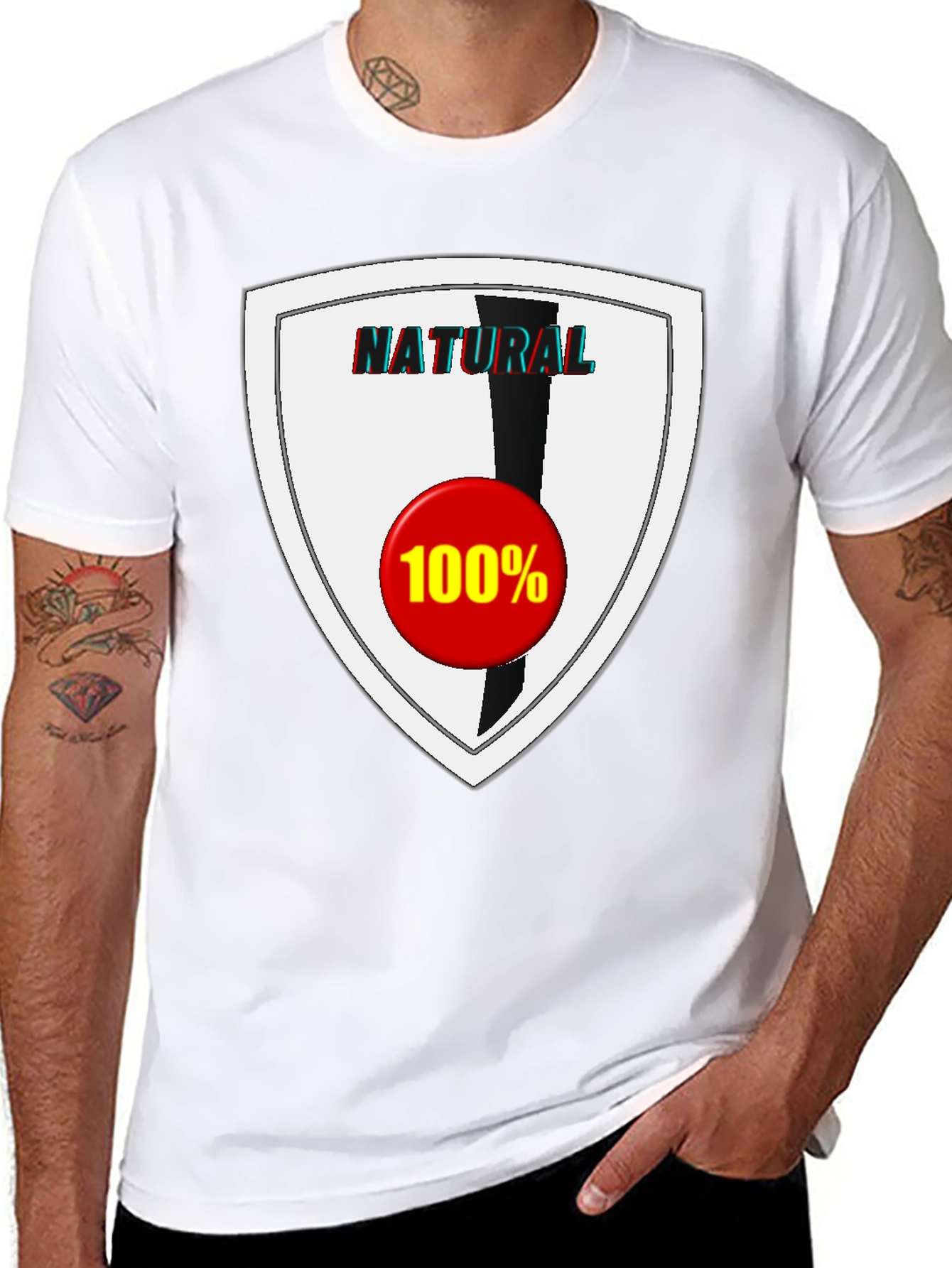 Natural 100% Graphic Tee - Stylish & Comfortable