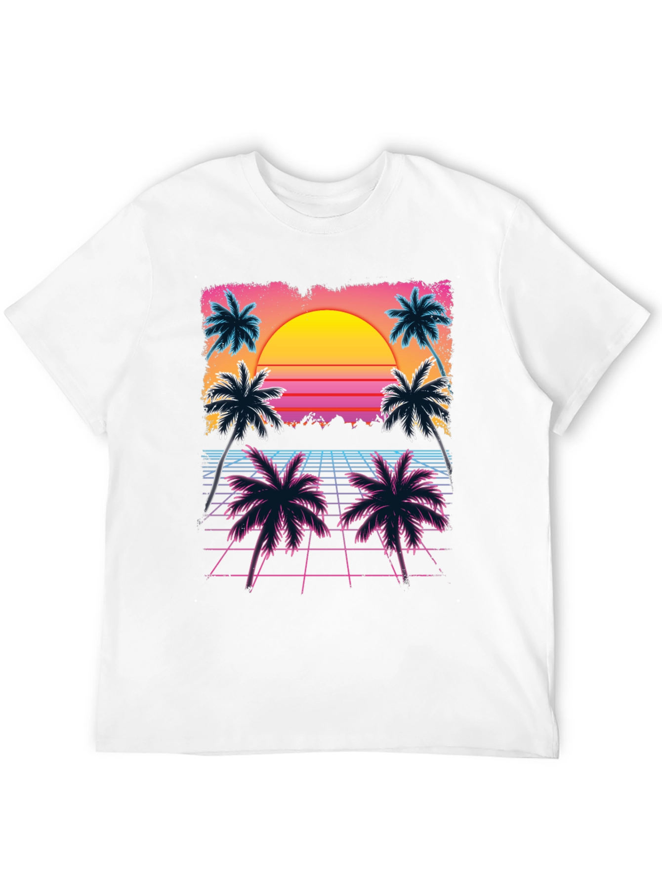 Retro Sunset Palm Tree Graphic Tee