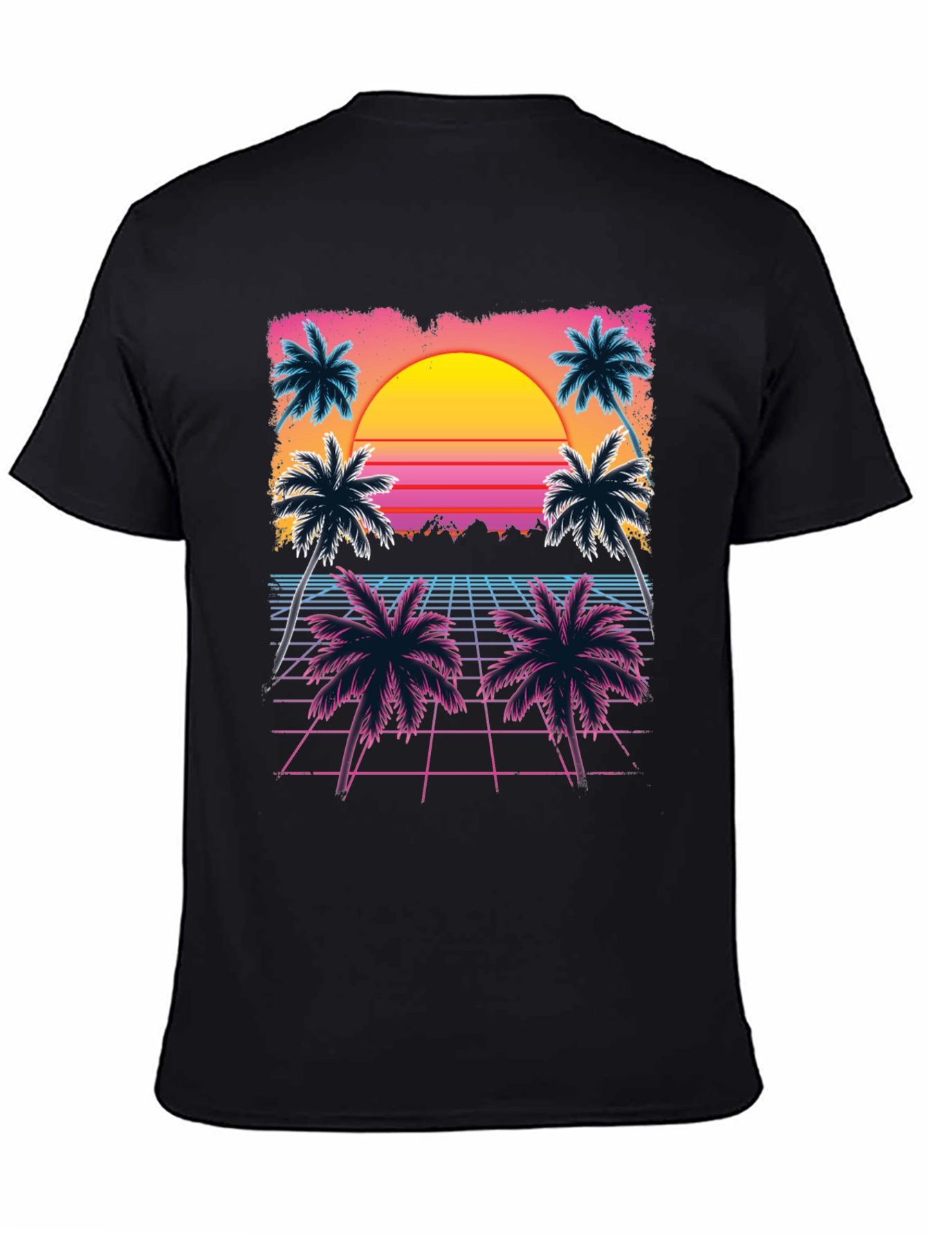 Retro Sunset Palm Tree Graphic Tee