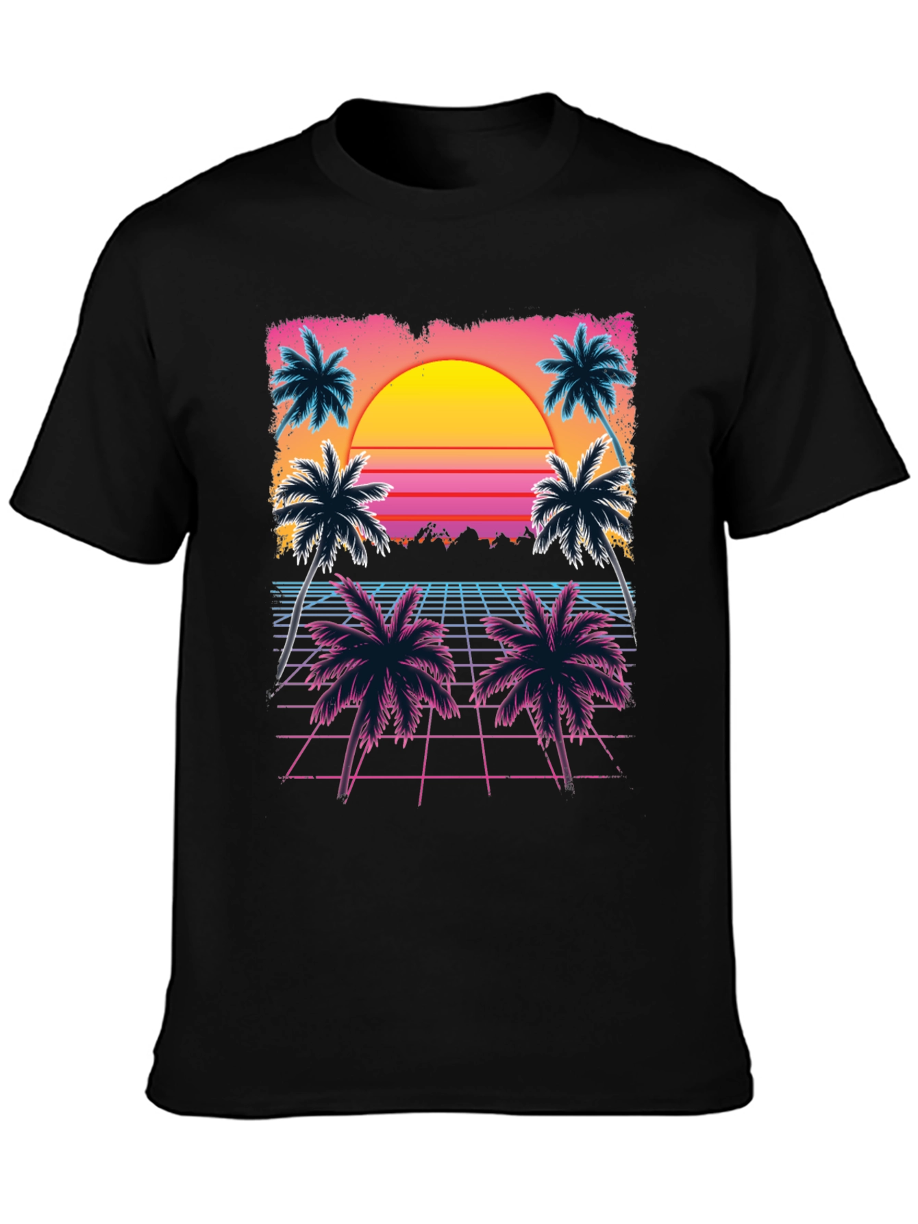 Retro Sunset Palm Tree Graphic Tee