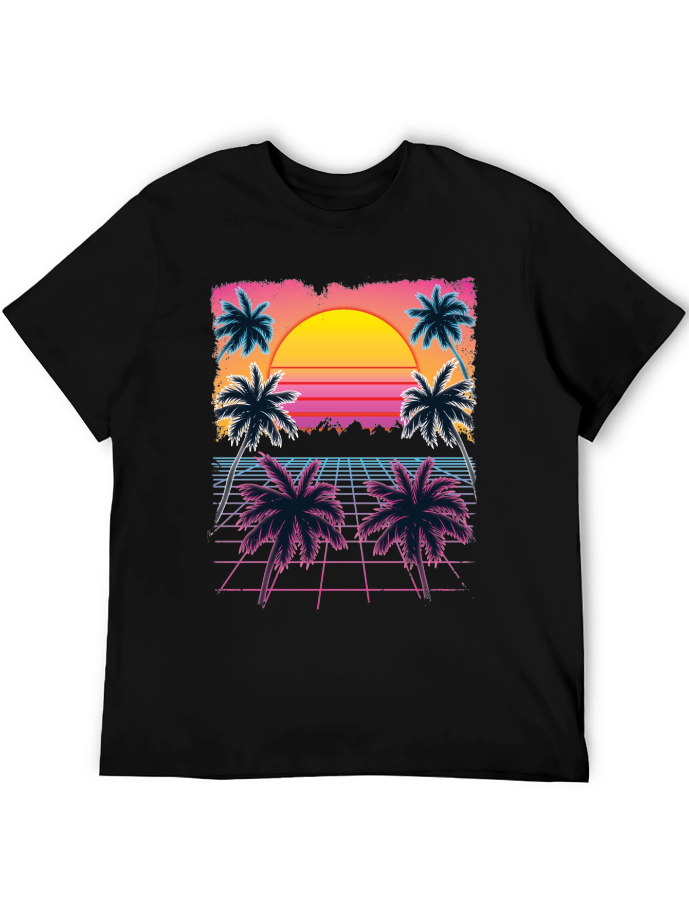 Retro Sunset Palm Tree Graphic Tee