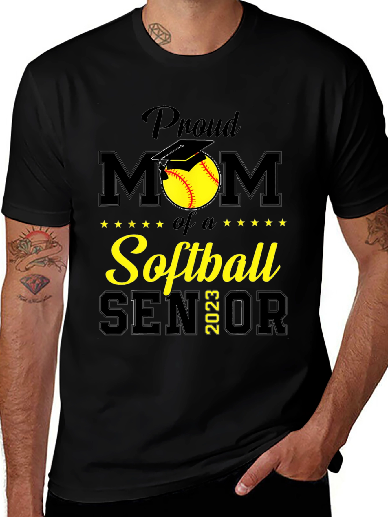 Proud Softball Mom Senior 2023 T-Shirt