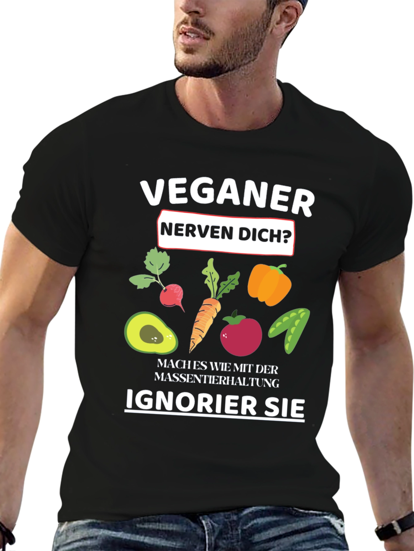 Vegan Slogan T-Shirt - Black Vegan Humor Tee