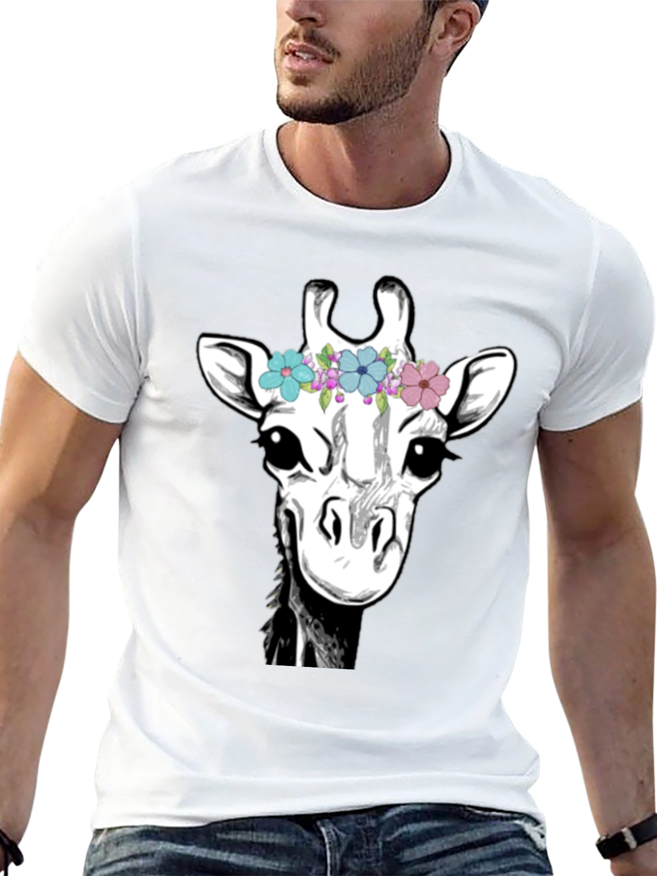 Giraffe Flower Crown Graphic Tee