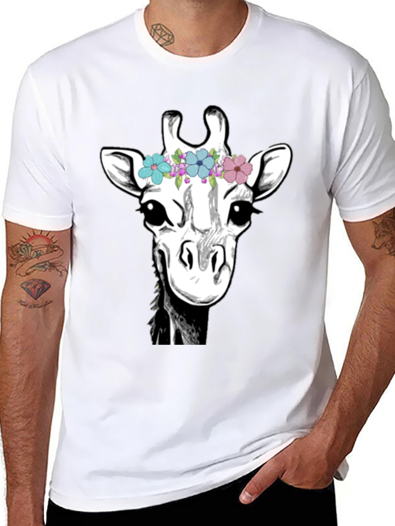 Giraffe Flower Crown Graphic Tee
