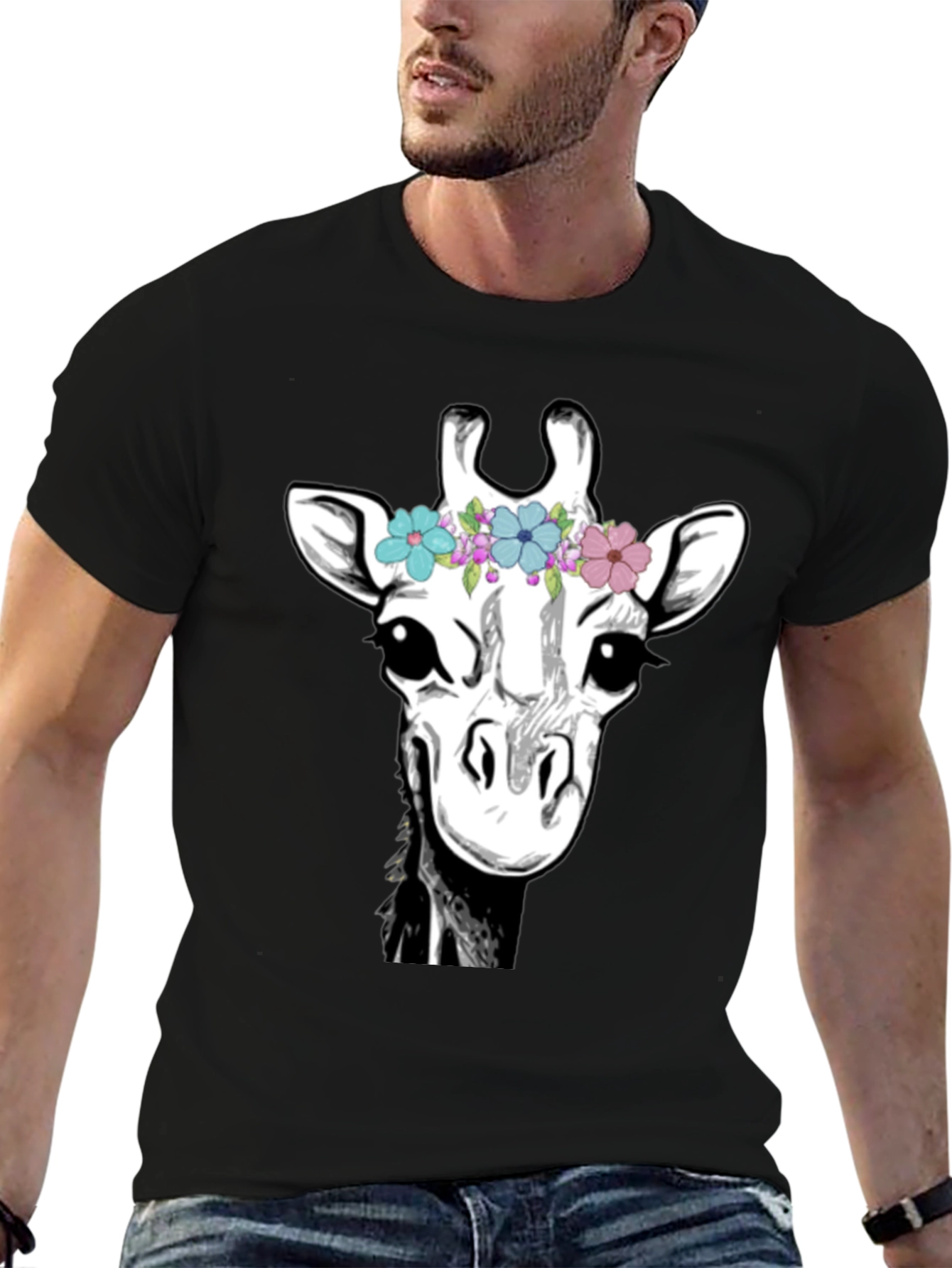 Giraffe Flower Crown Graphic Tee