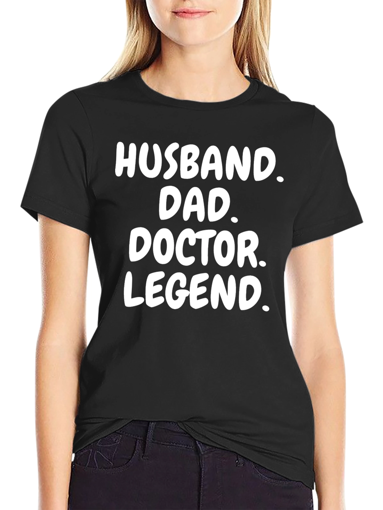 Husband Dad Doctor Legend Black Graphic T-Shirt