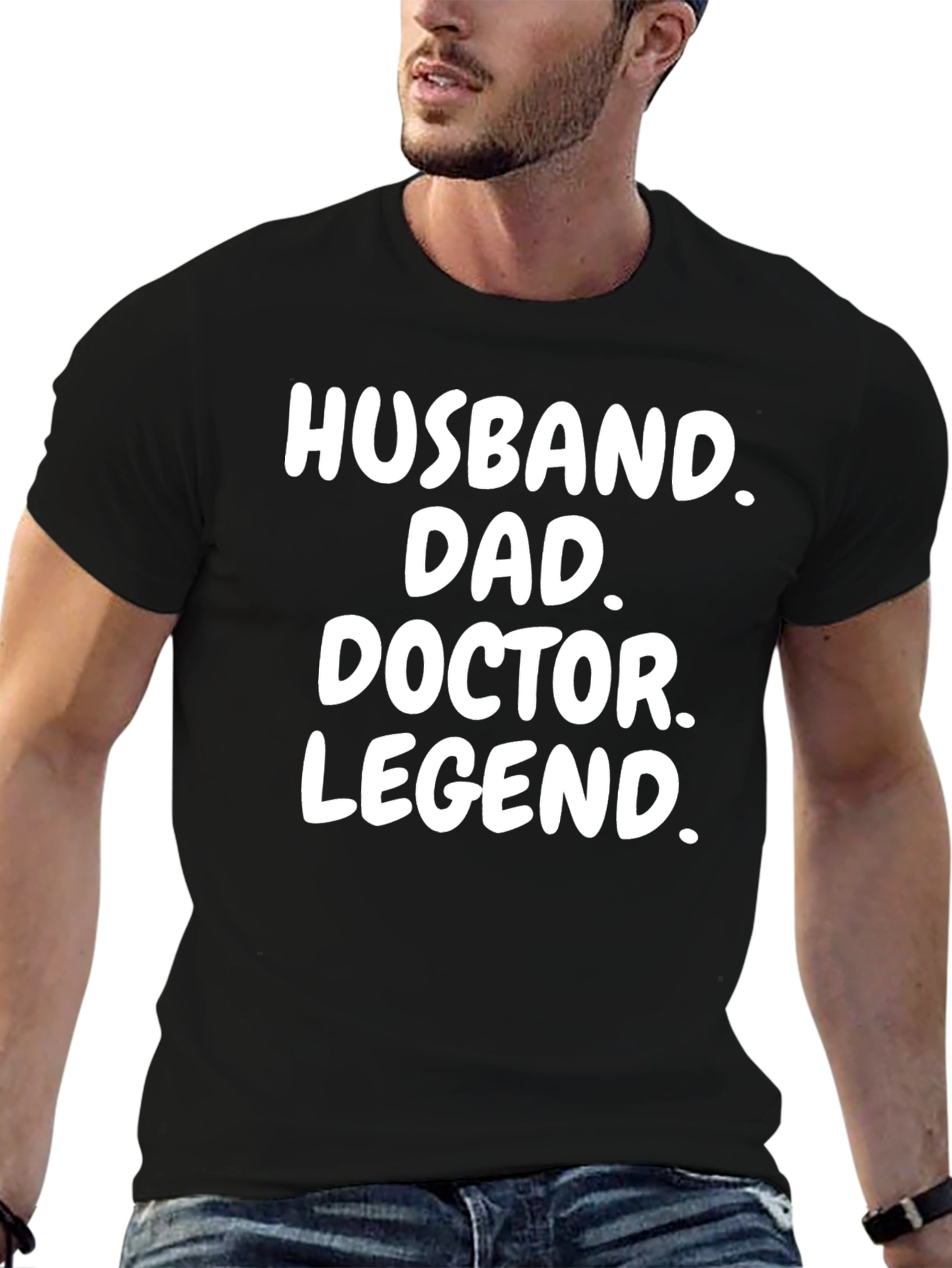 Husband Dad Doctor Legend Black Graphic T-Shirt