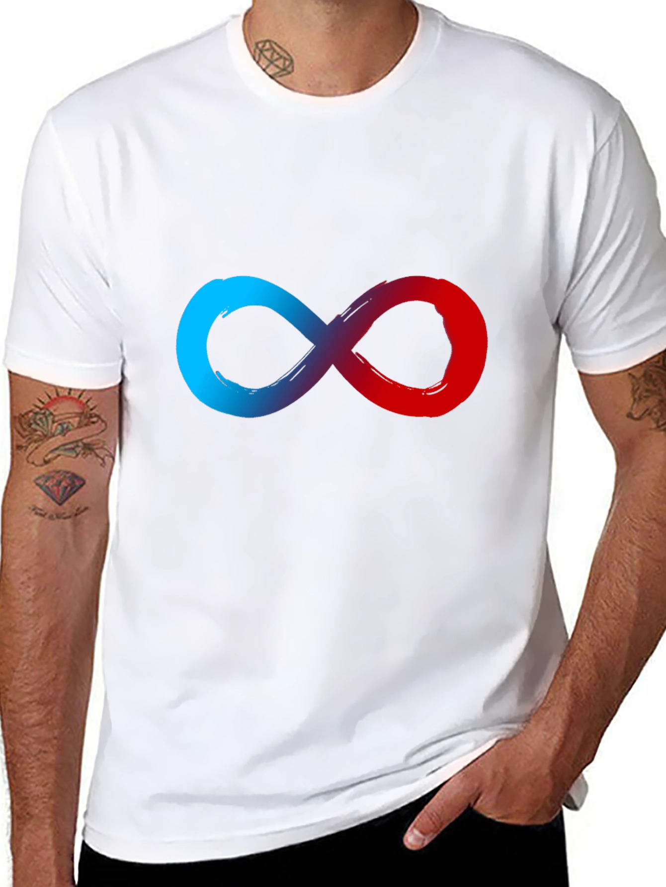 Infinity Symbol Graphic Tee - Soft Black Cotton Blend