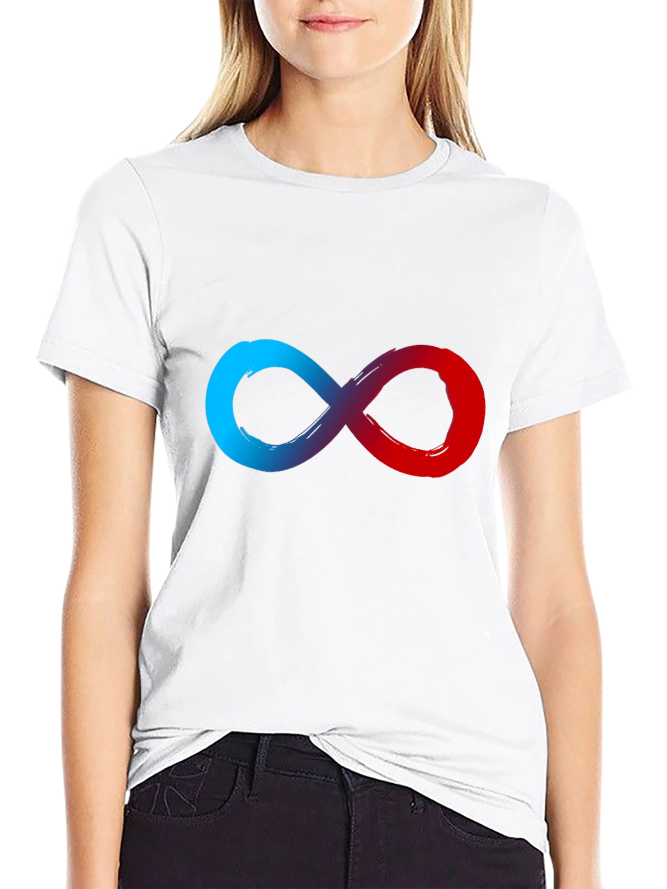 Infinity Symbol Graphic Tee - Soft Black Cotton Blend
