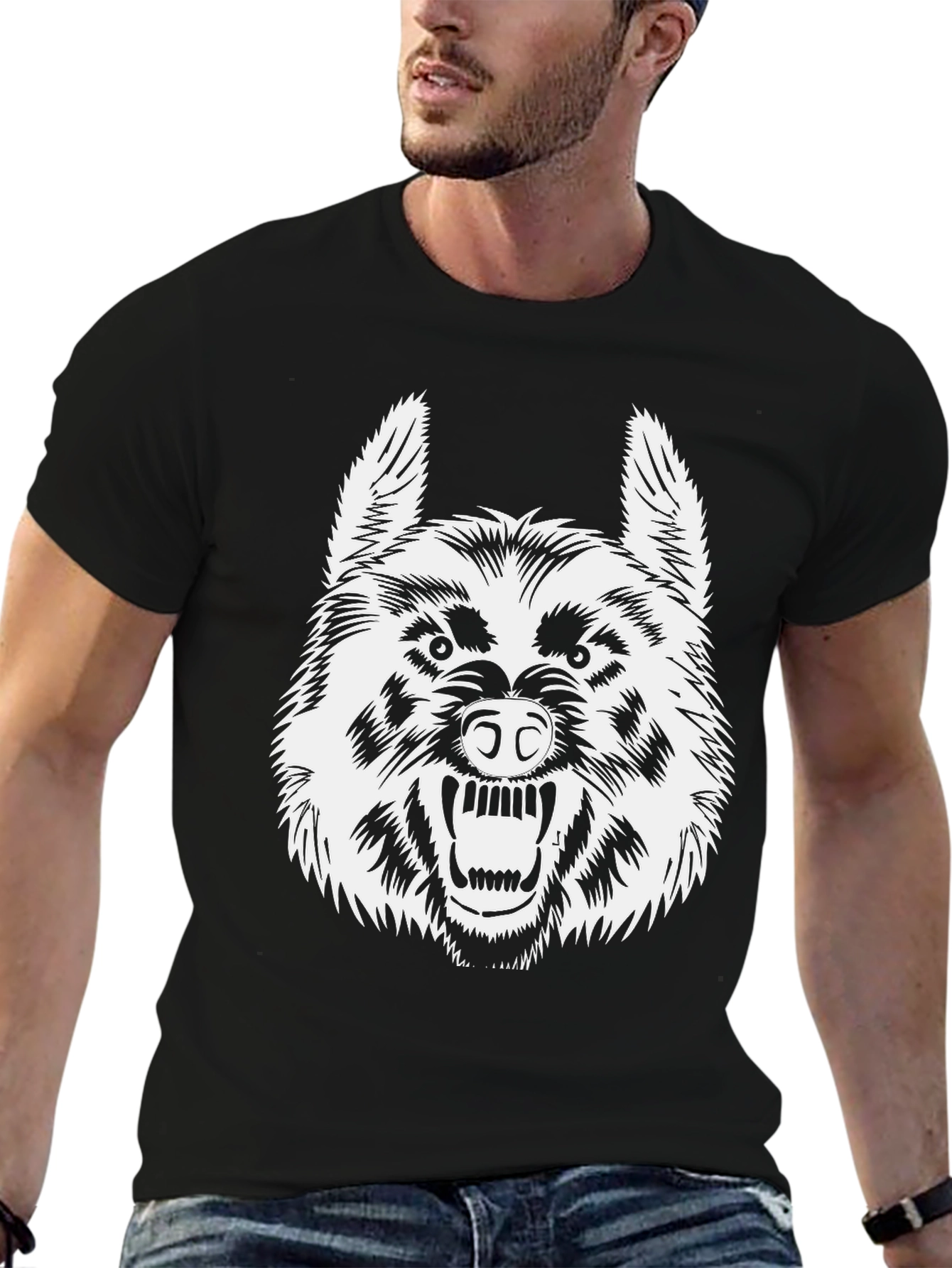 Wolf Graphic T-Shirt - Fierce Black Tee