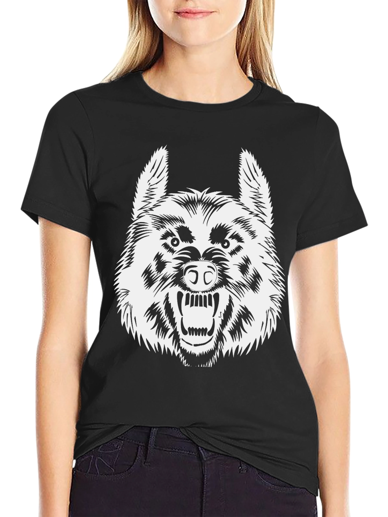 Wolf Graphic T-Shirt - Fierce Black Tee