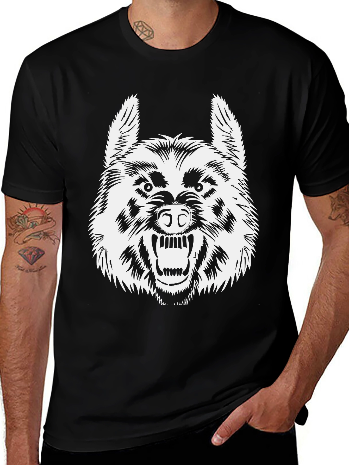 Wolf Graphic T-Shirt - Fierce Black Tee