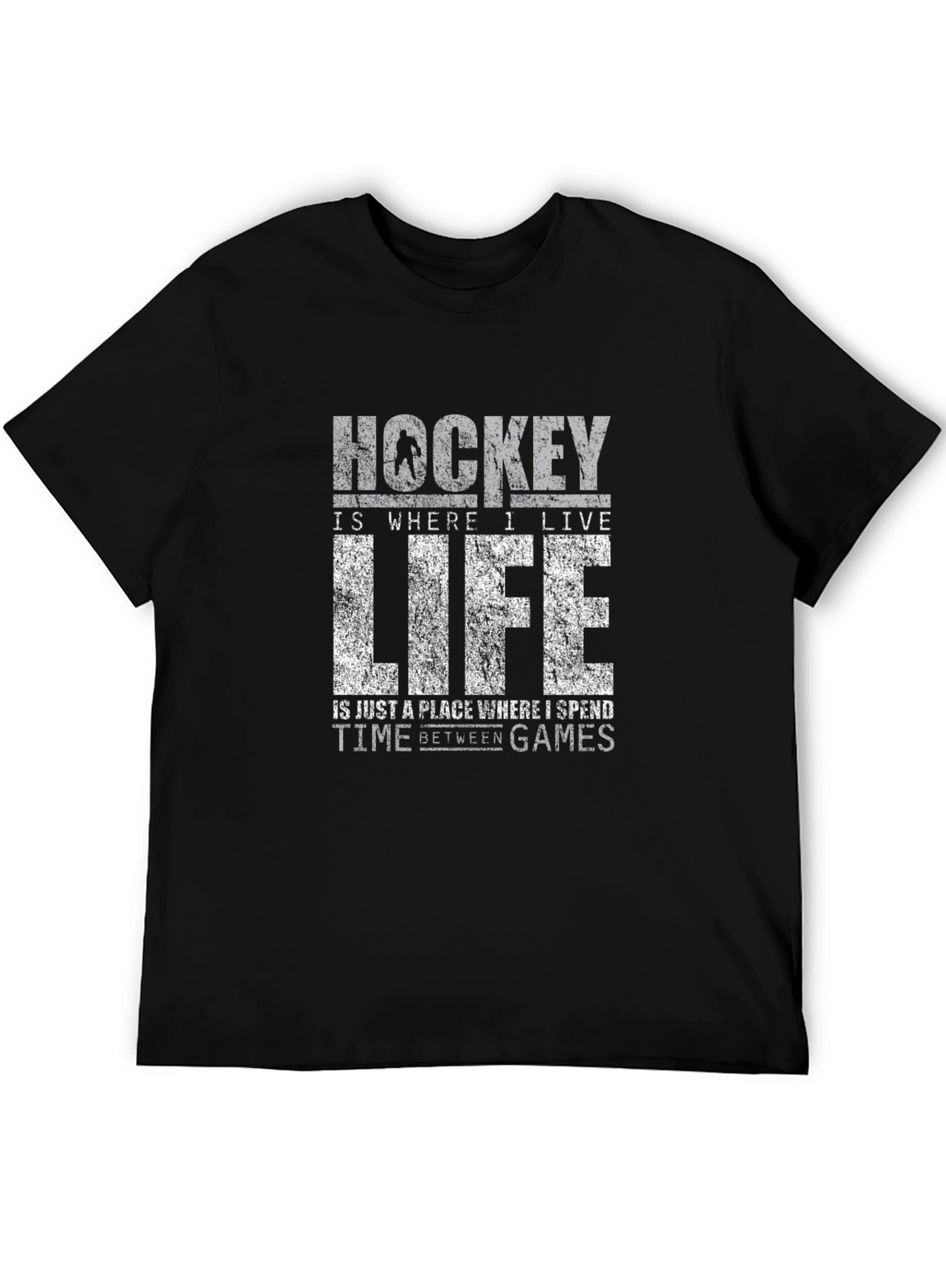 Hockey is Life Mens Black Graphic T-Shirt