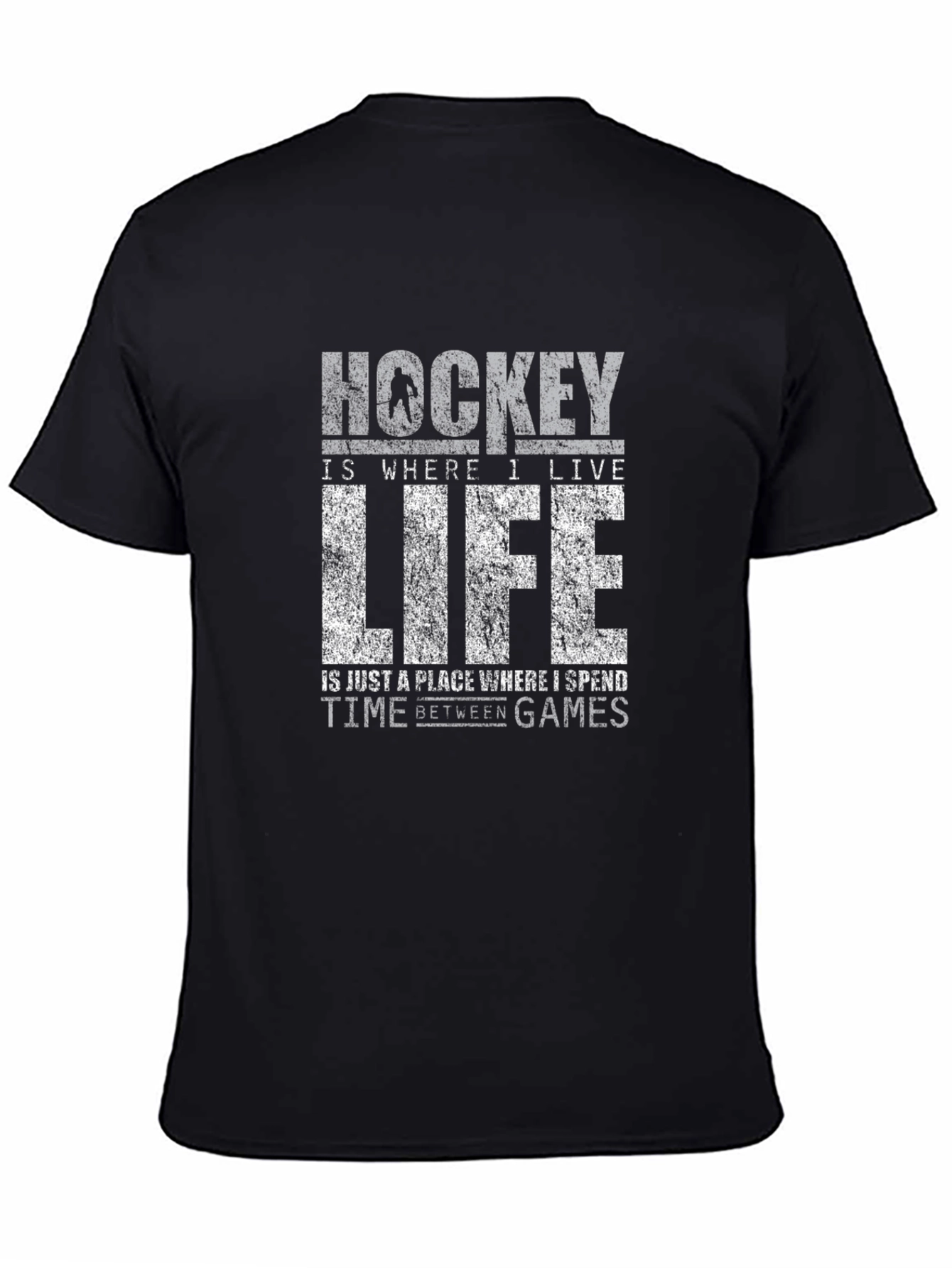 Hockey is Life Mens Black Graphic T-Shirt