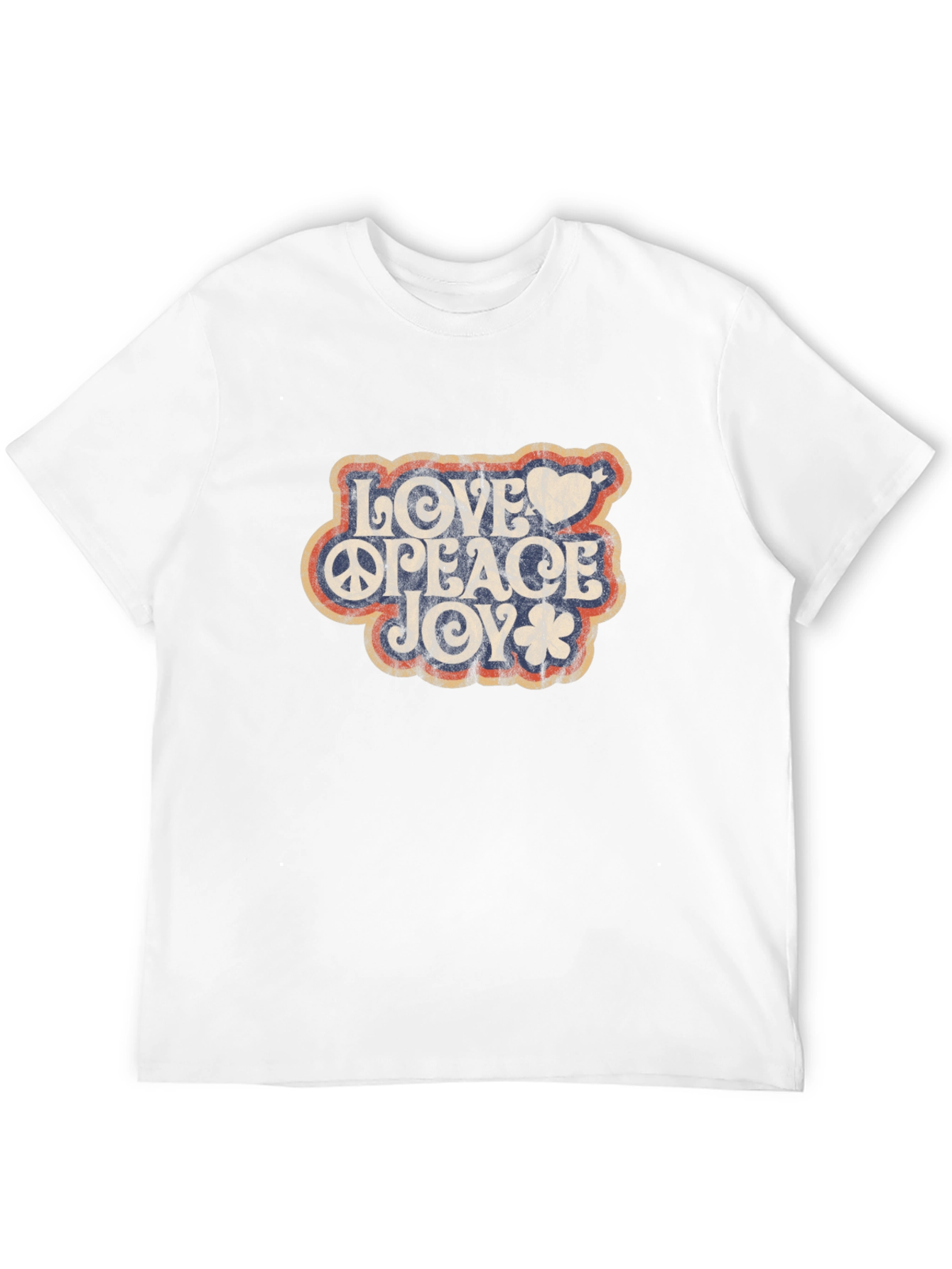 Love Peace Joy Retro Graphic T-Shirt - Black