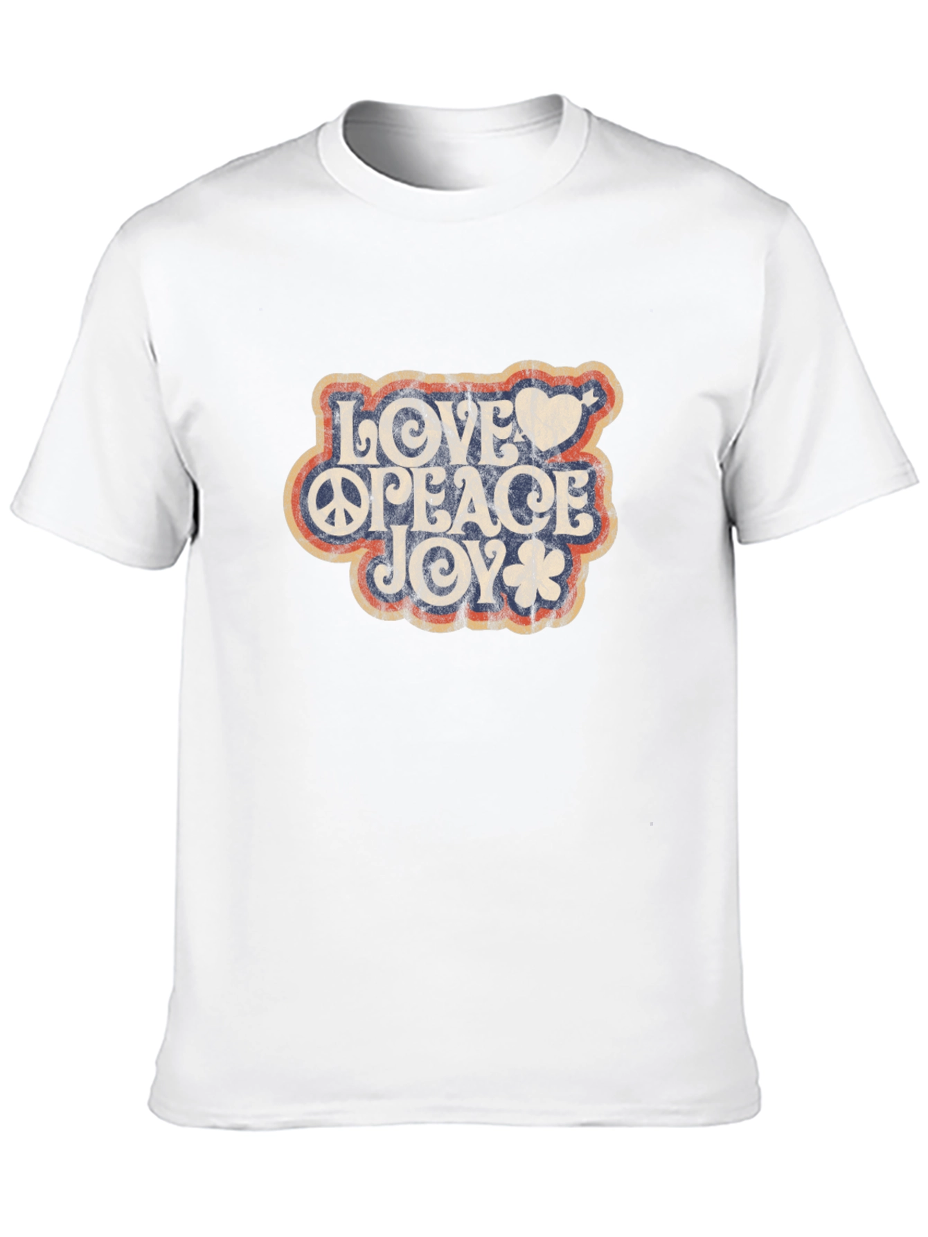 Love Peace Joy Retro Graphic T-Shirt - Black