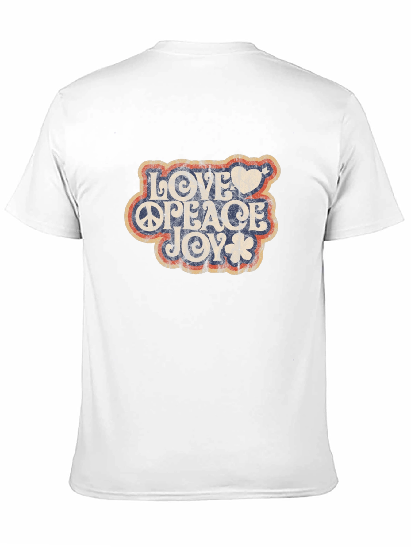 Love Peace Joy Retro Graphic T-Shirt - Black