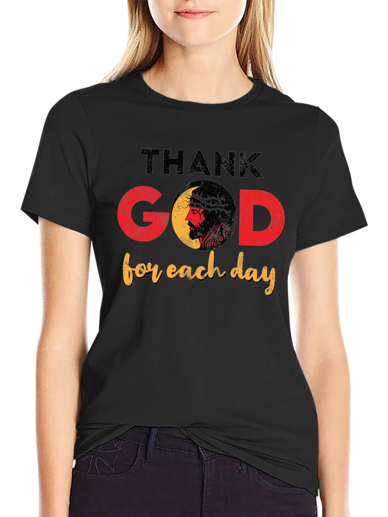 Thank God for Each Day Black T-Shirt