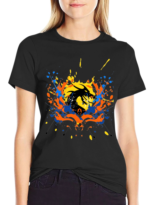 Abstract Dragon Graphic Black T-Shirt