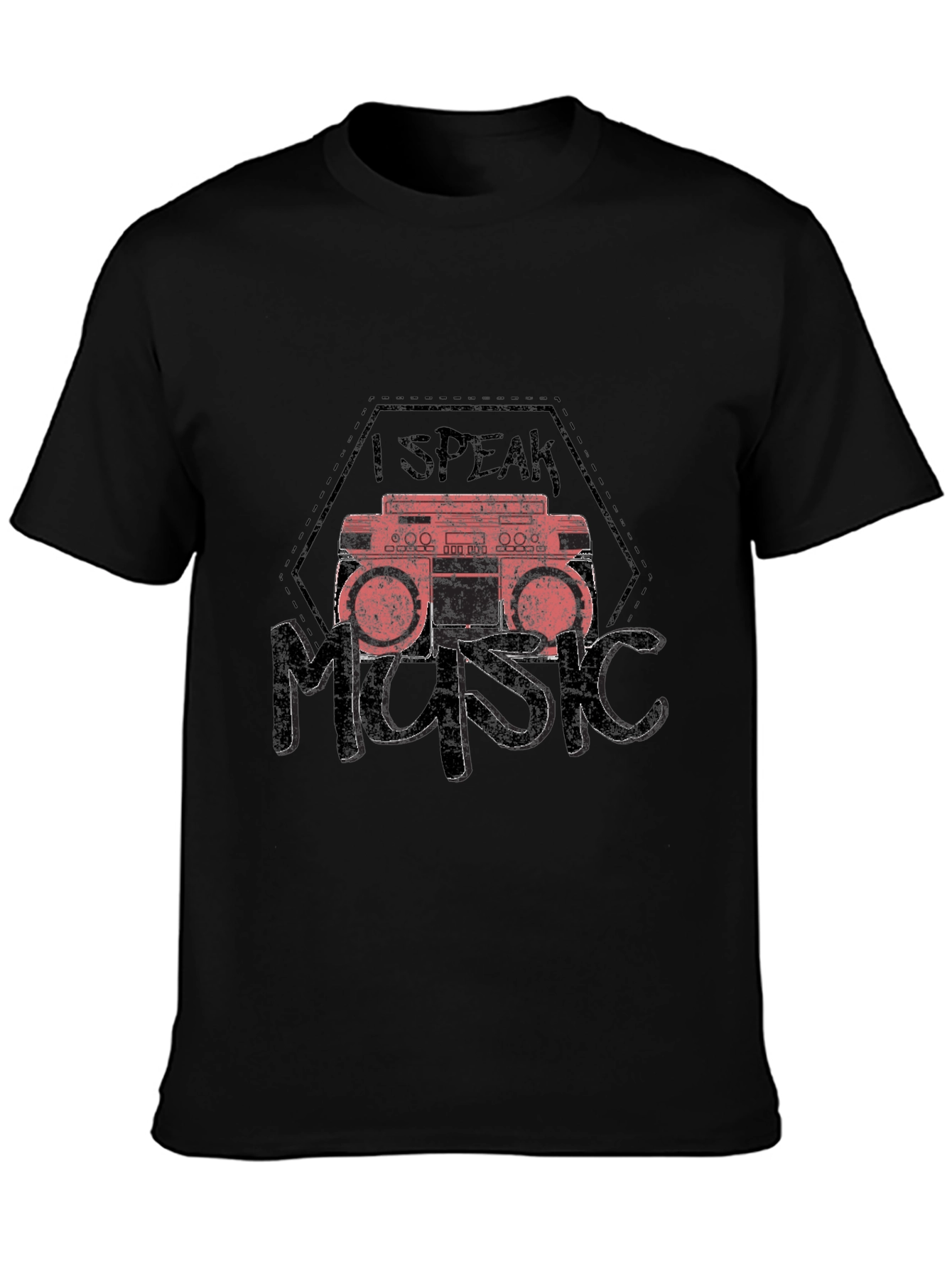 I Speak Music Black Graphic T-Shirt