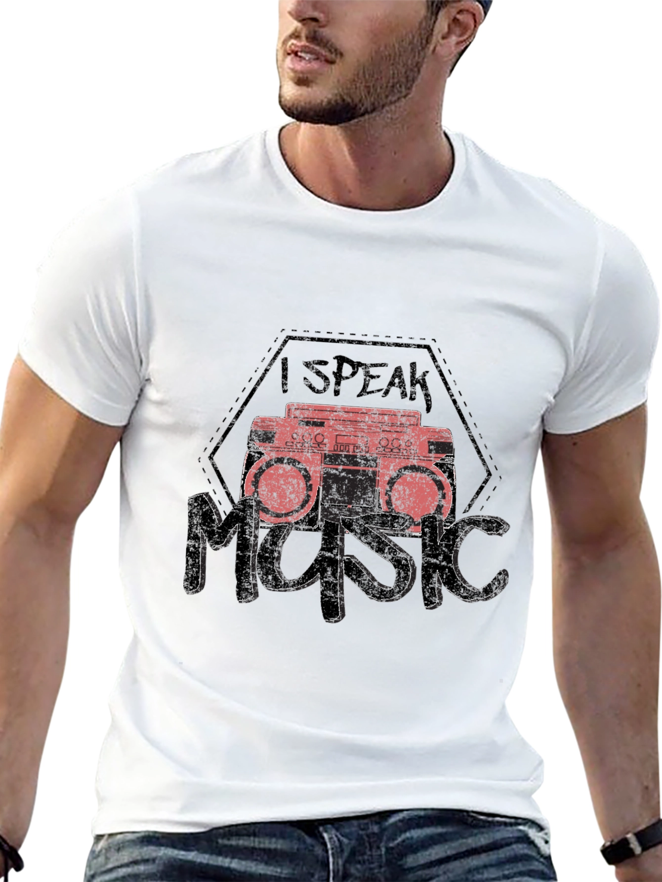 I Speak Music Black Graphic T-Shirt