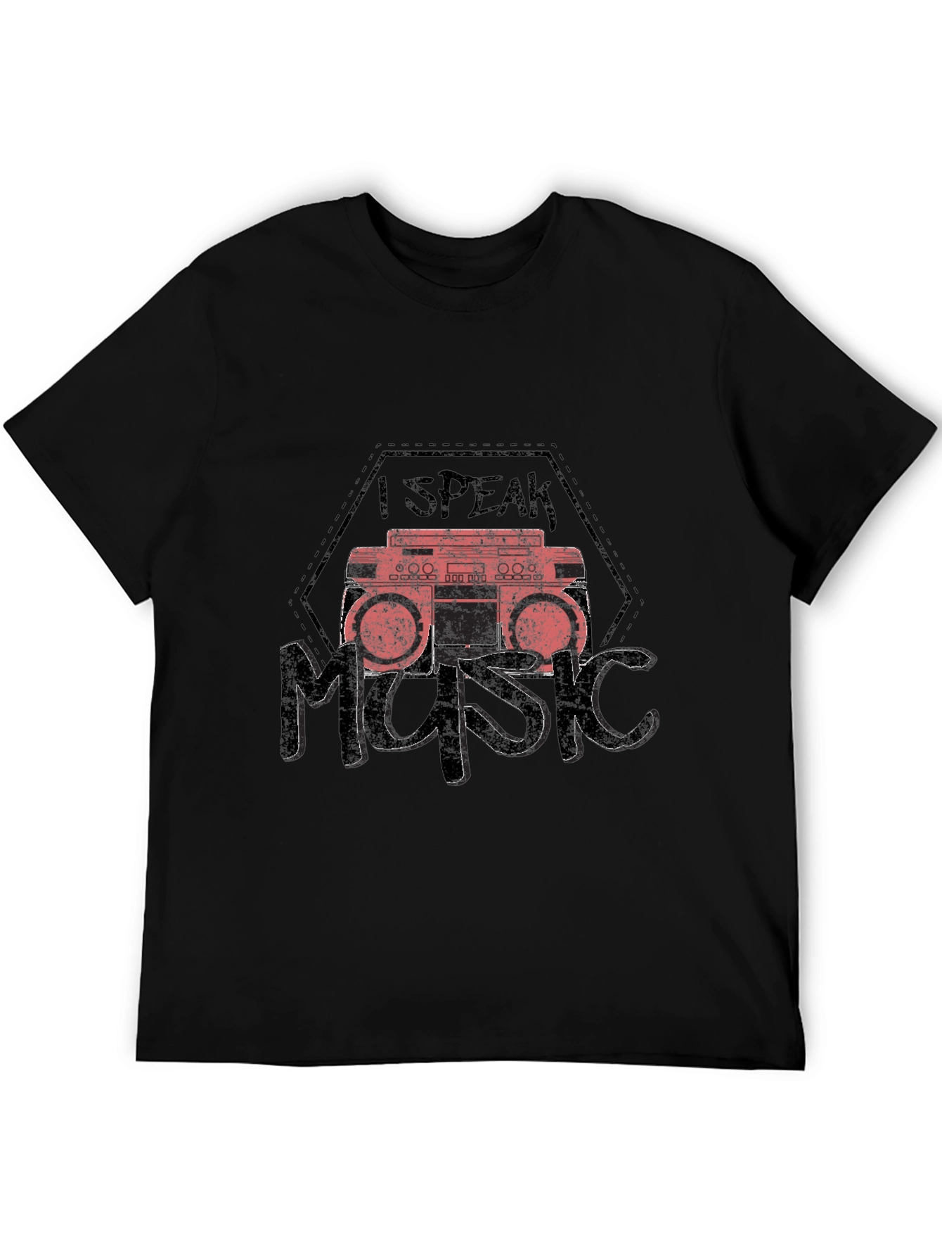 I Speak Music Black Graphic T-Shirt