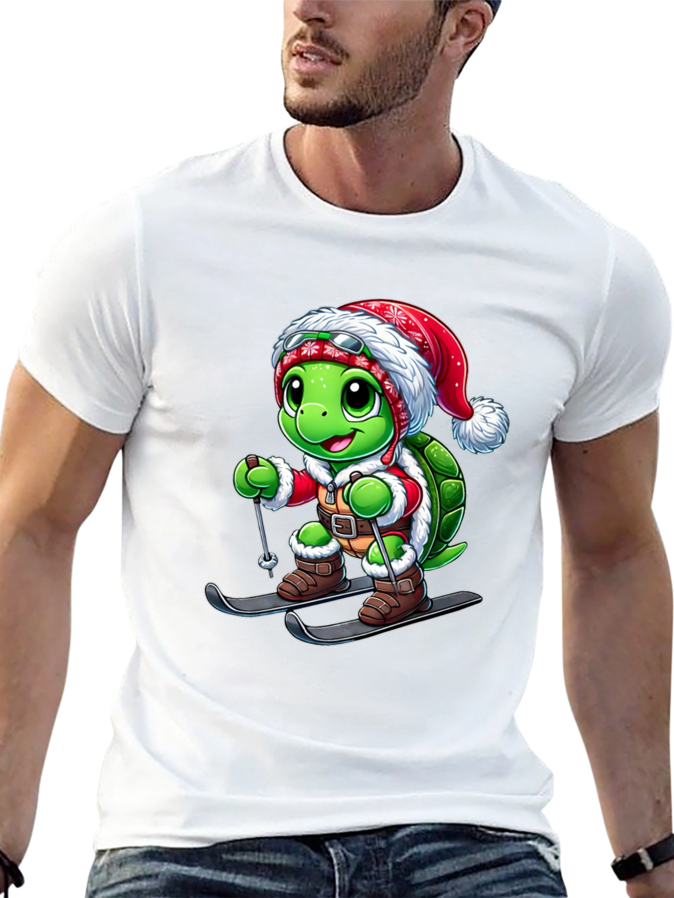 Festive Turtle Ski T-Shirt