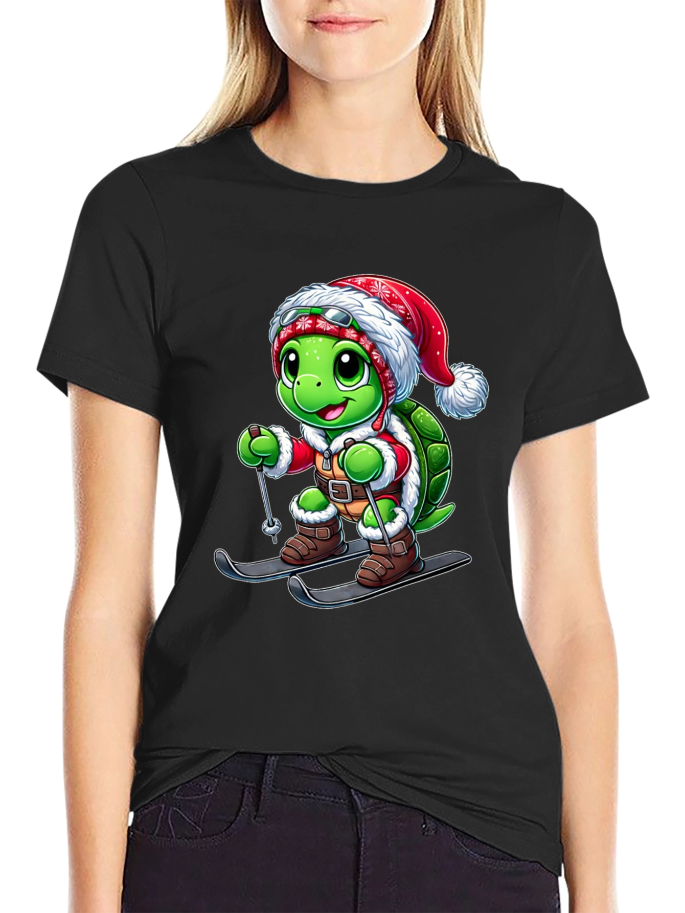 Festive Turtle Ski T-Shirt