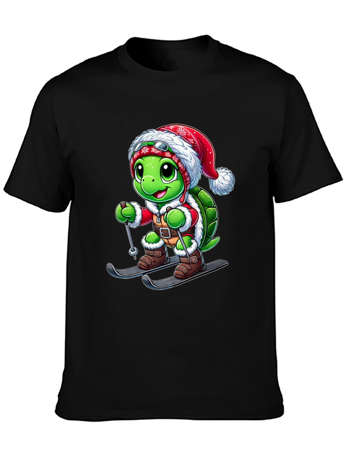 Festive Turtle Ski T-Shirt