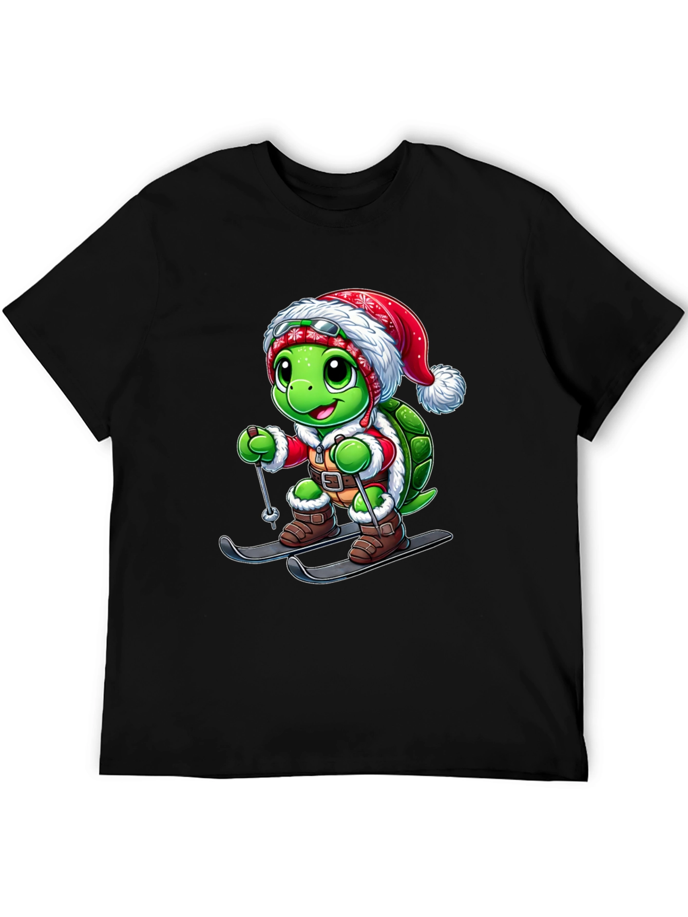 Festive Turtle Ski T-Shirt