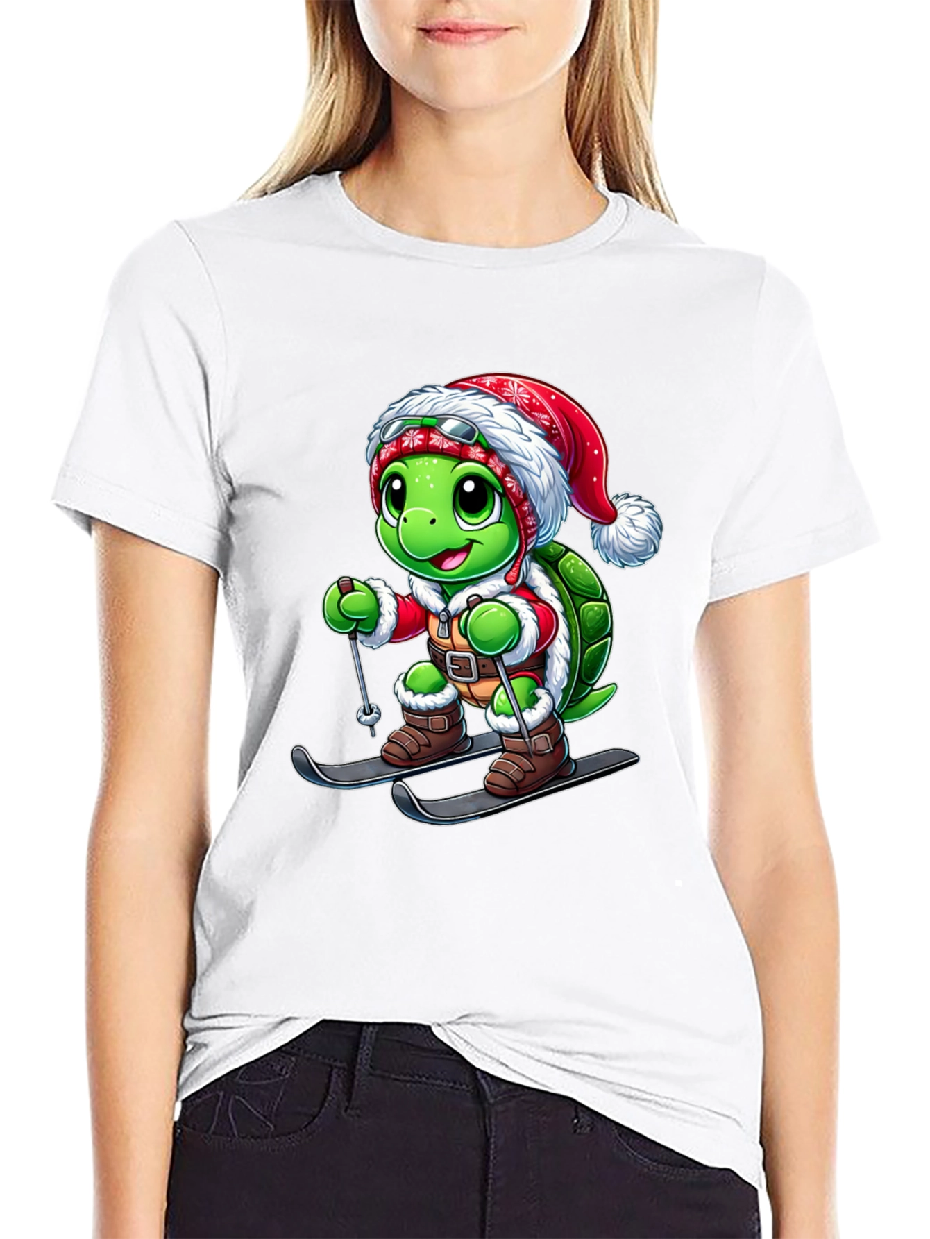 Festive Turtle Ski T-Shirt