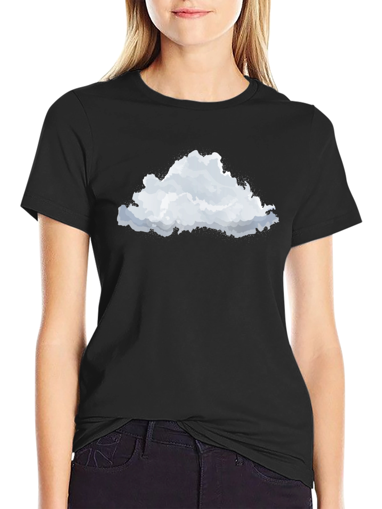 Cloud Graphic Black T-Shirt - Stylish Comfort