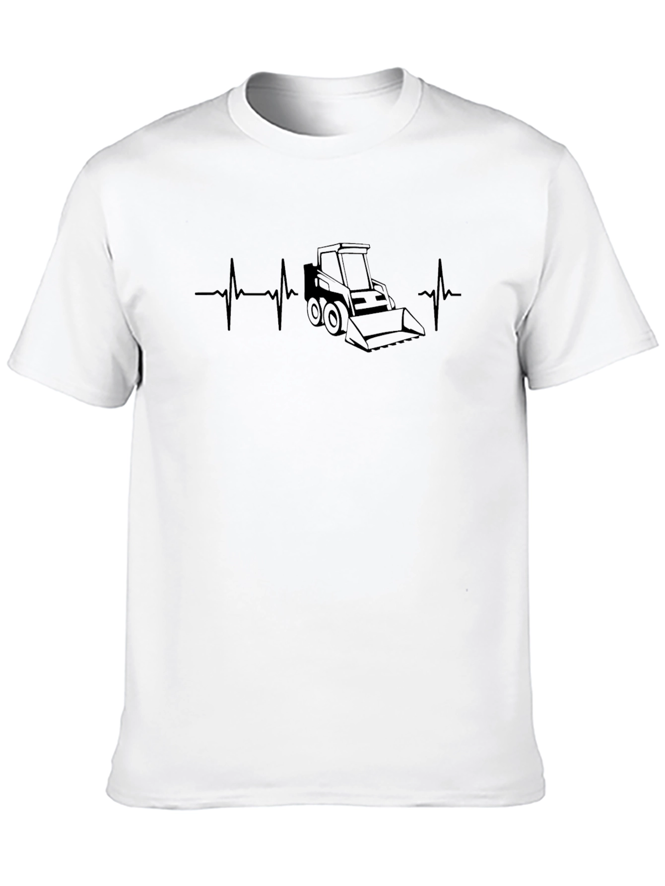 Bulldozer Heartbeat Graphic Tee - Black