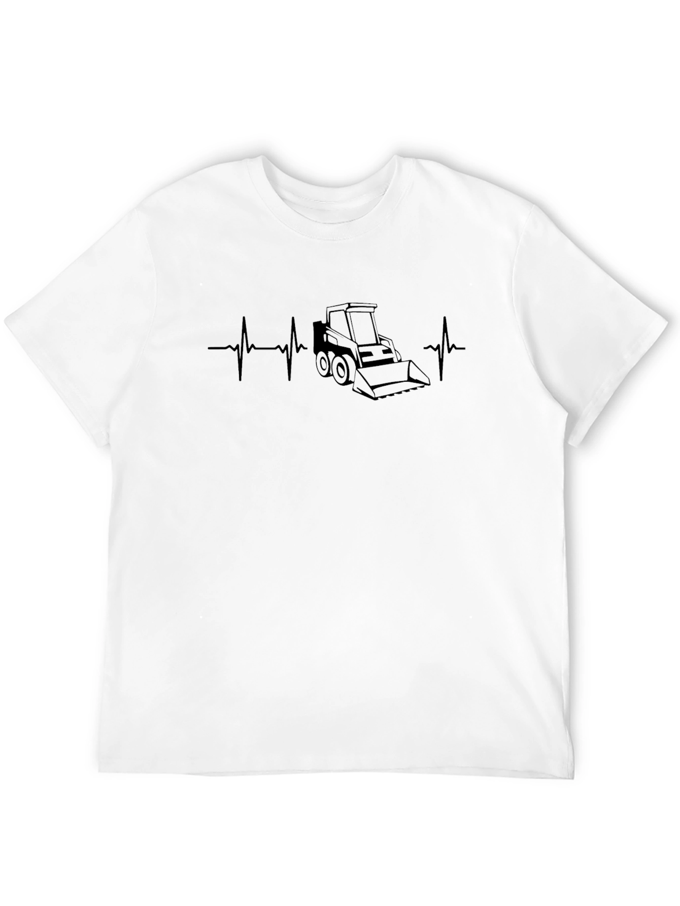 Bulldozer Heartbeat Graphic Tee - Black