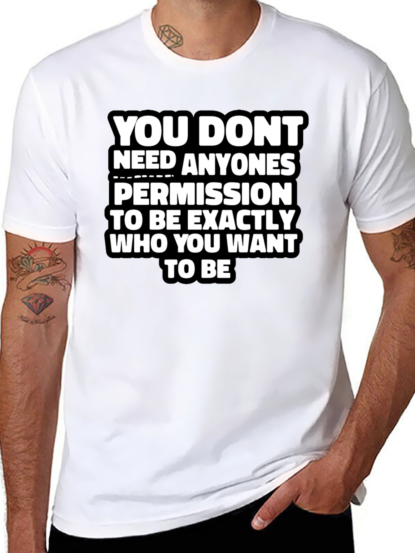 Empowering Message Graphic Tee - You Dont Need Permission