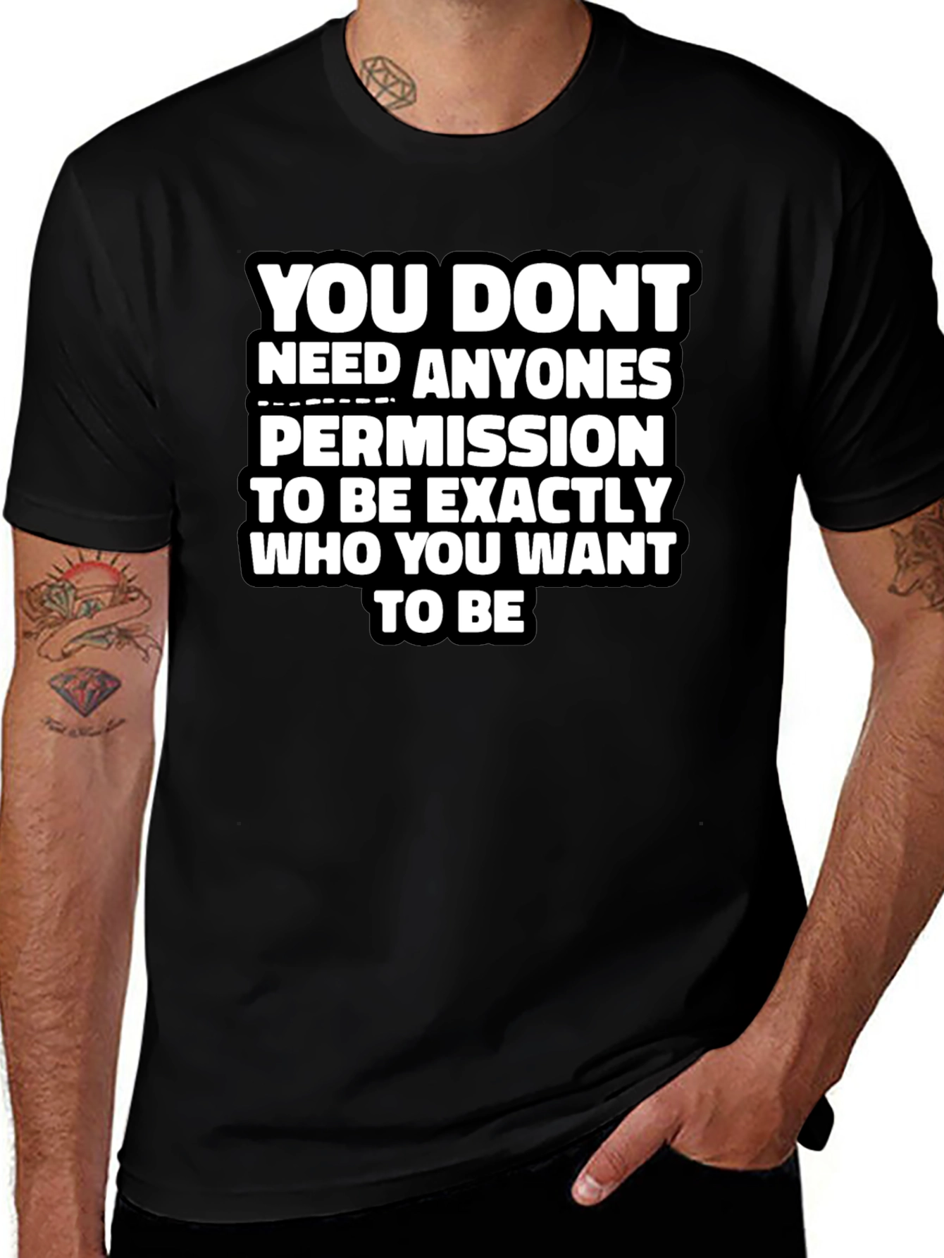 Empowering Message Graphic Tee - You Dont Need Permission