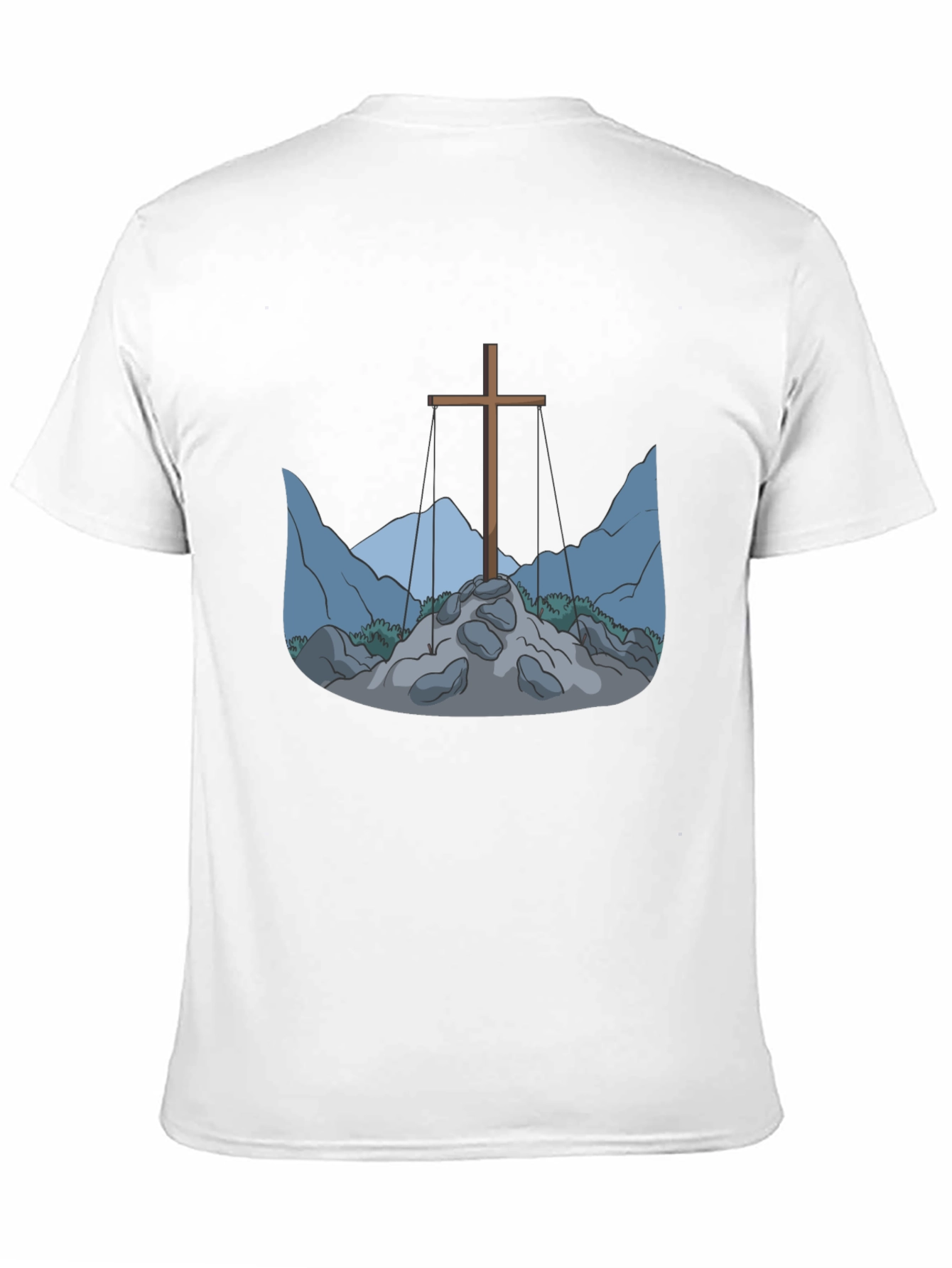 Cross and Mountain Graphic Tee - Black