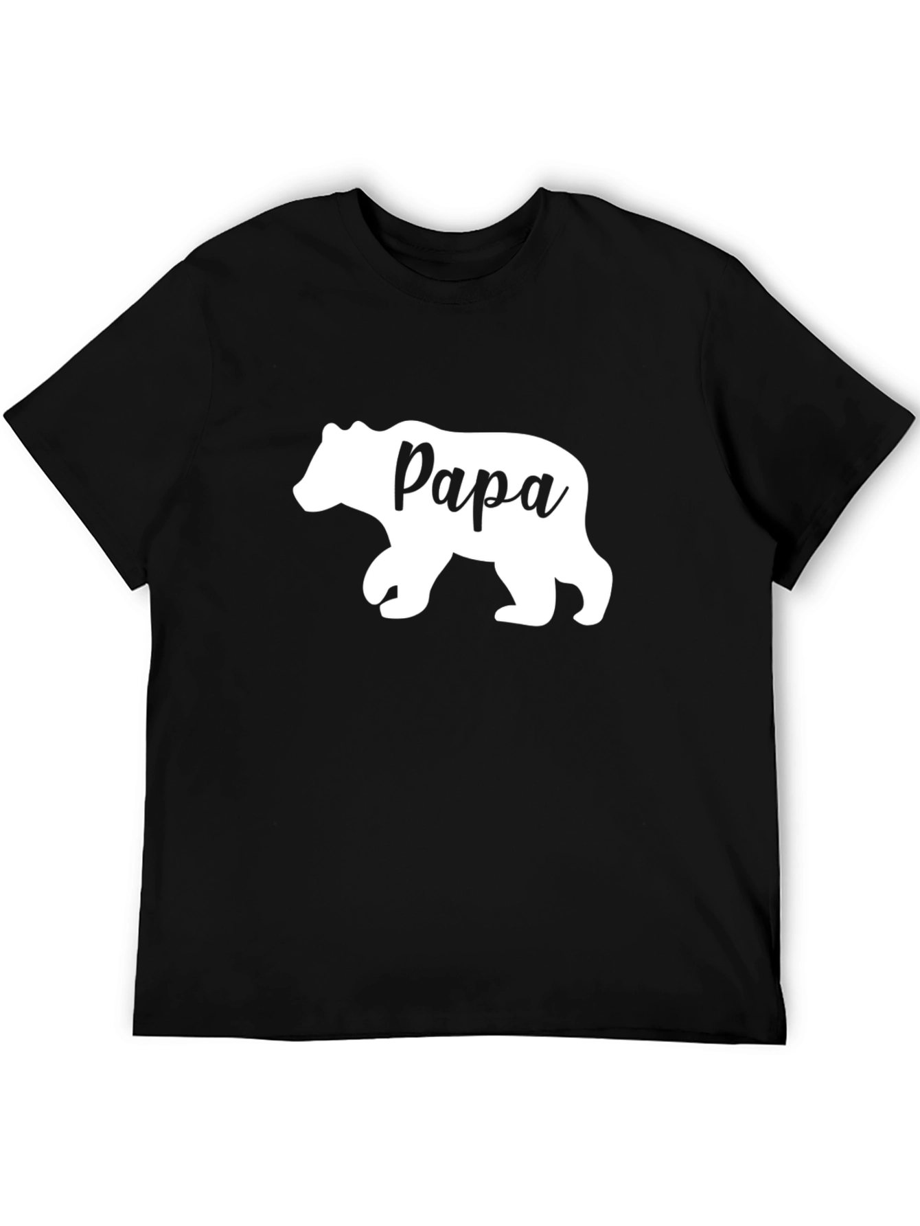 Papa Bear Graphic Tee - Black Cotton Comfort