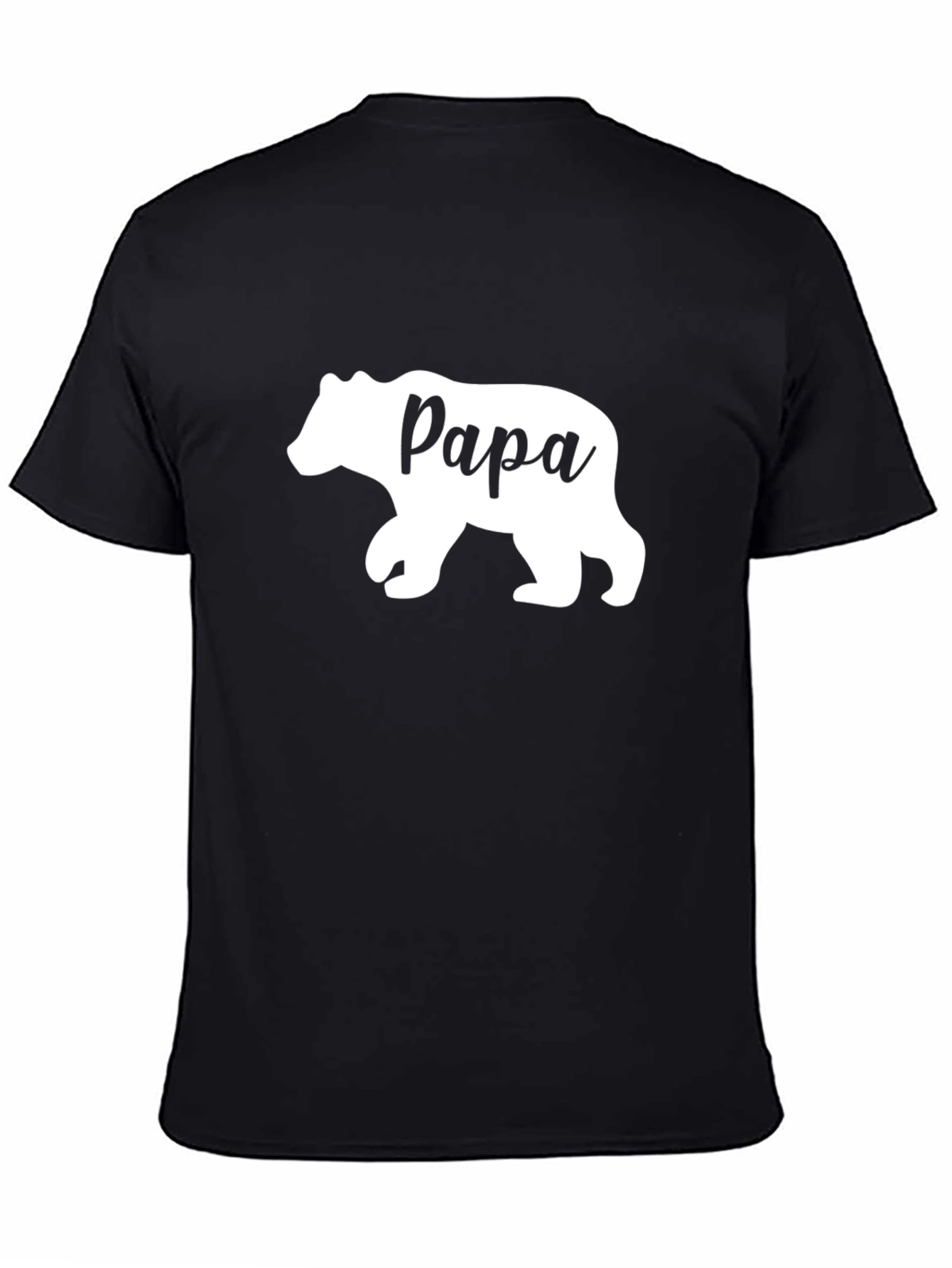 Papa Bear Graphic Tee - Black Cotton Comfort